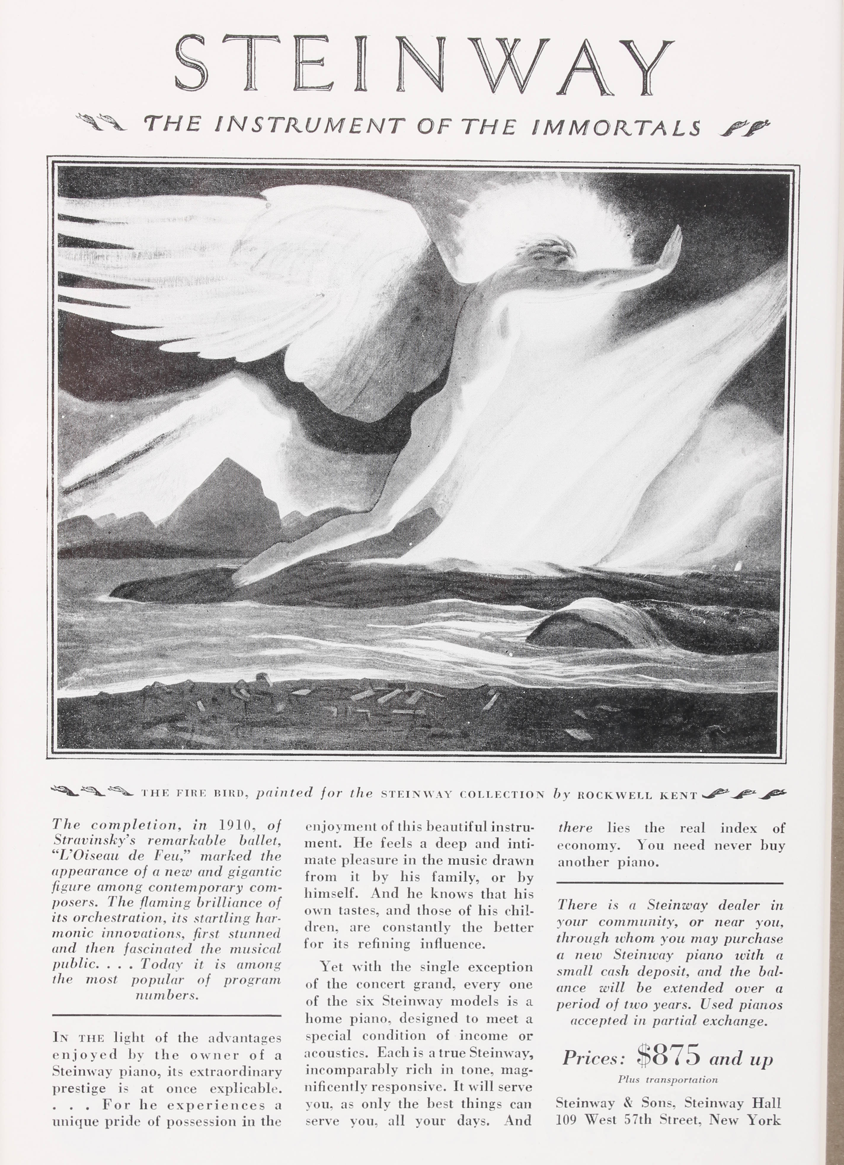 Pair of Vintage Framed Steinway Piano Advertisements