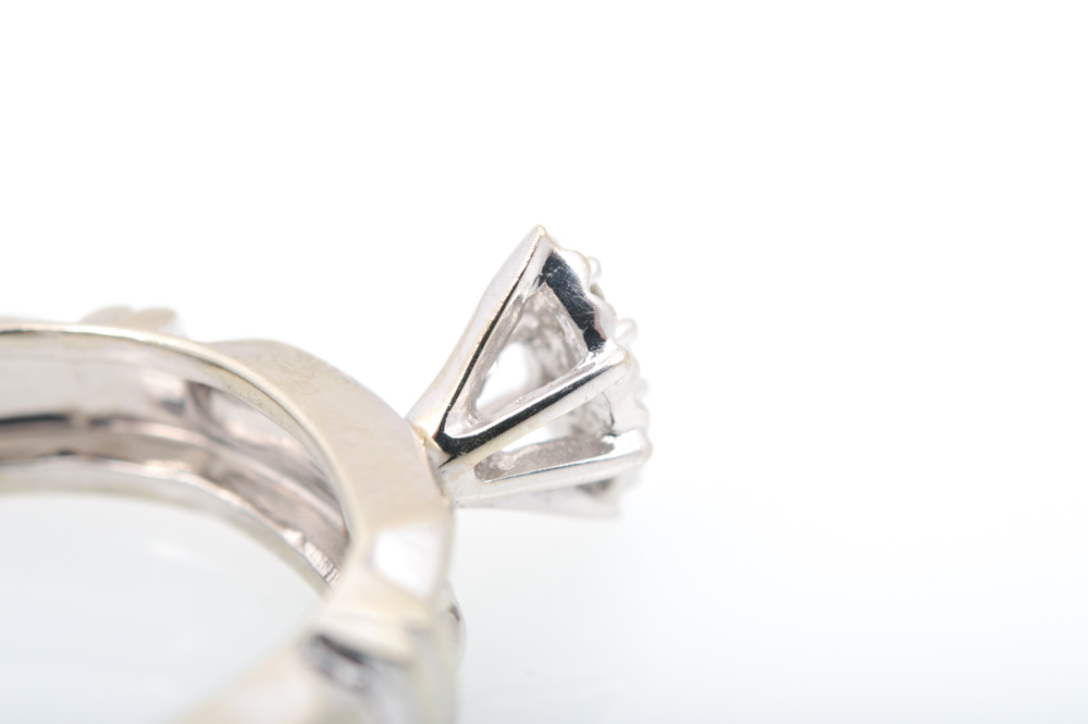 10K White Gold Diamond Wedding Set