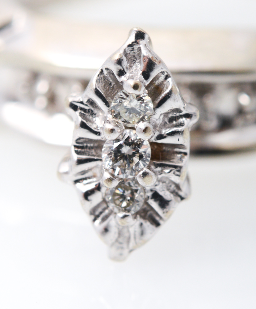 10K White Gold Diamond Wedding Set