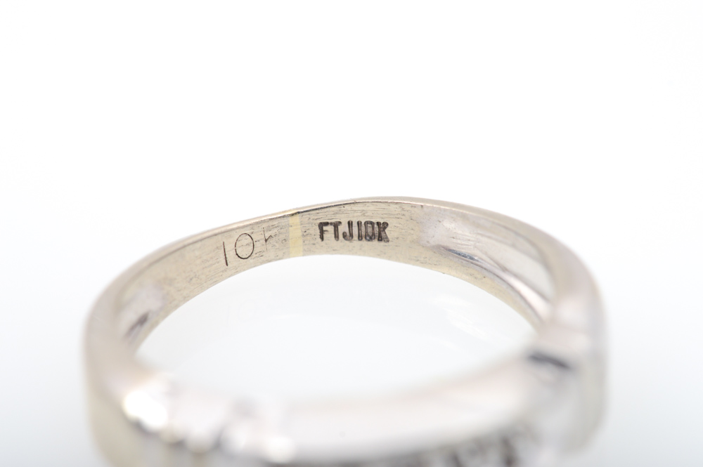 10K White Gold Diamond Wedding Set