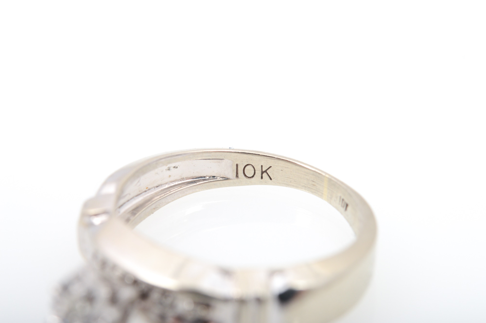 10K White Gold Diamond Wedding Set