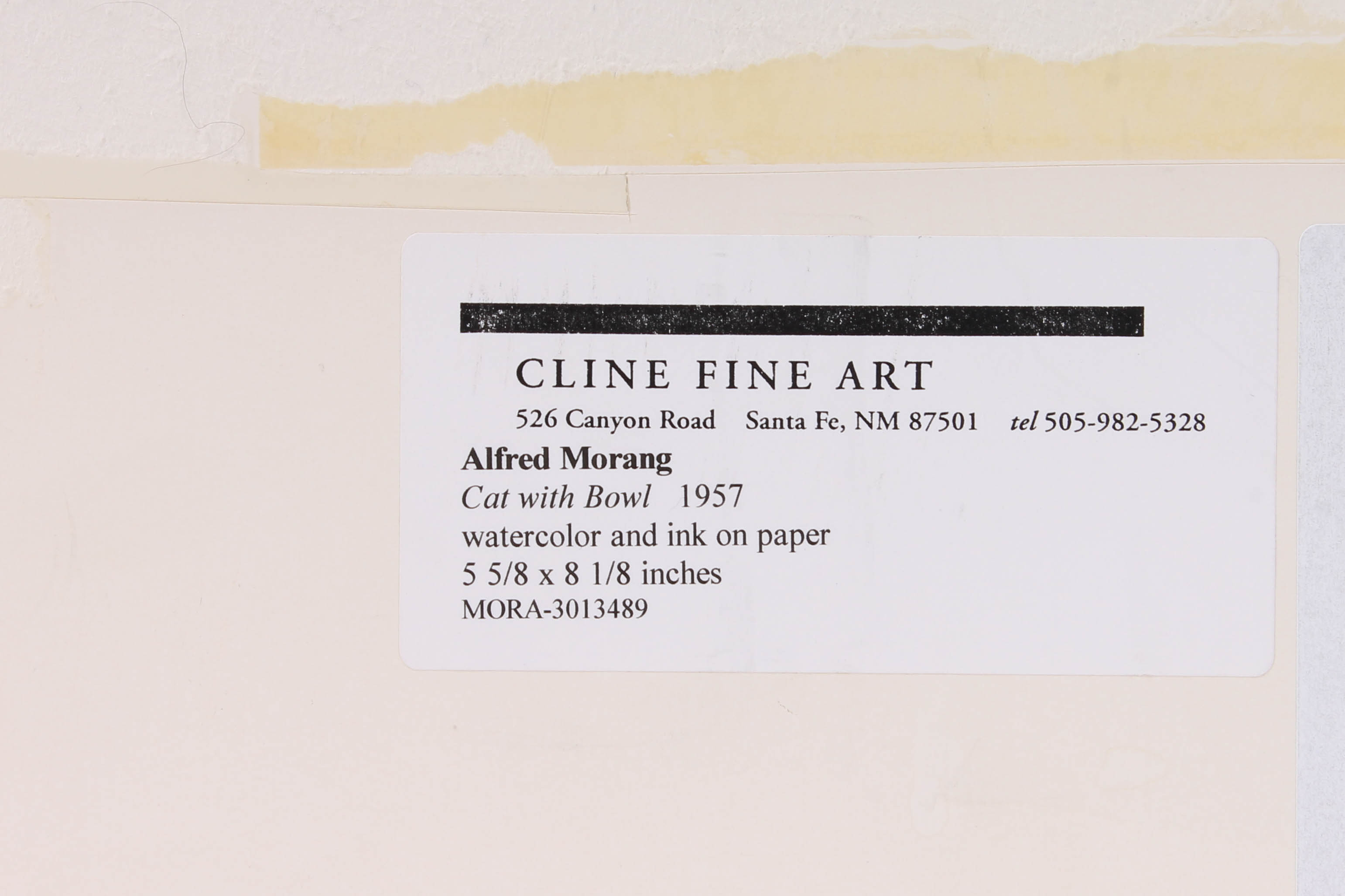 Alfred Morang Watercolor Painting "Cat with Bowl"