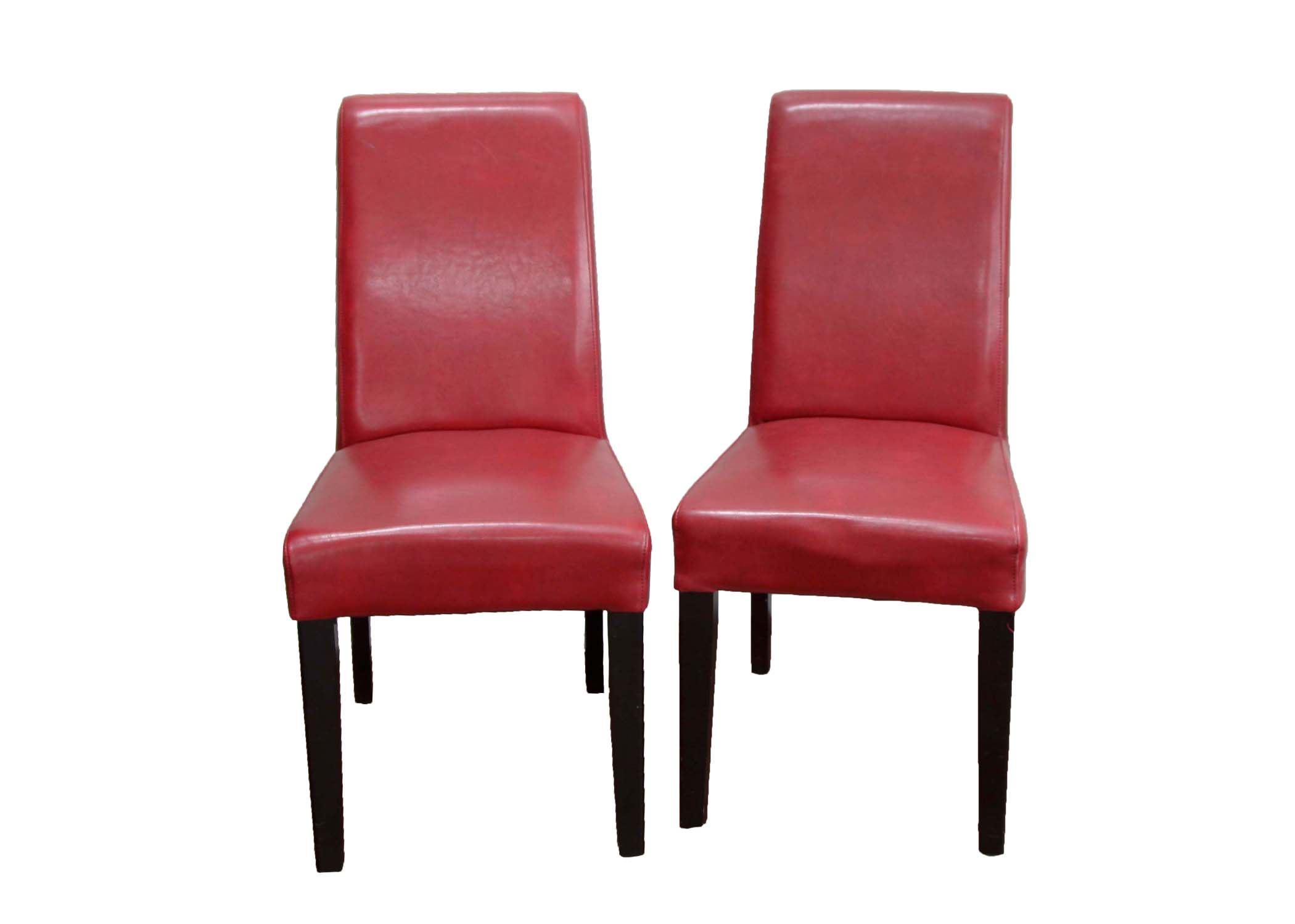 A Pair of Upholsterd  Parsons Chairs
