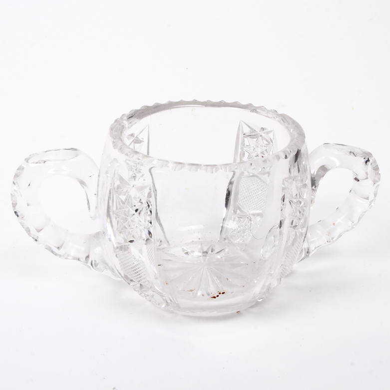 Waterford Heart Tray with Cut Glass Sugar Bowl