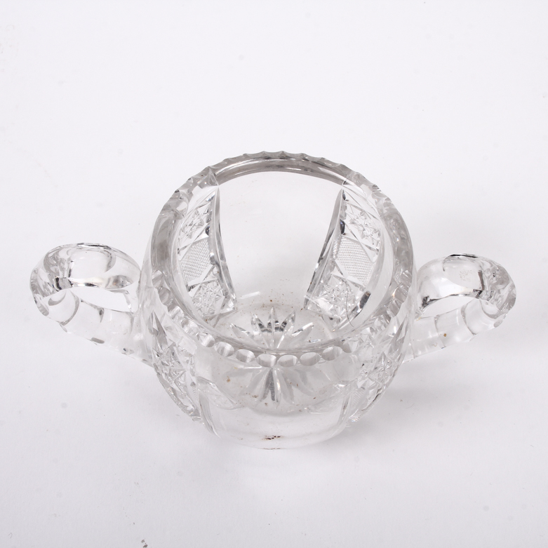 Waterford Heart Tray with Cut Glass Sugar Bowl