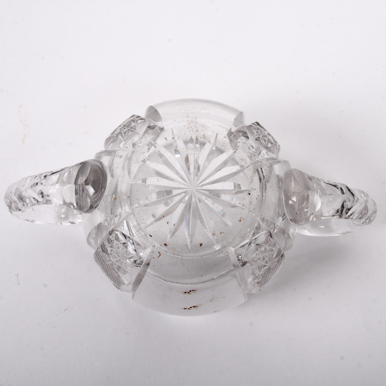 Waterford Heart Tray with Cut Glass Sugar Bowl