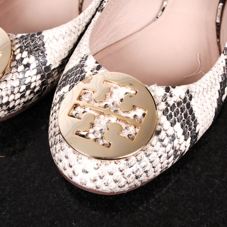 Tory Burch Flats with Snakeskin Print