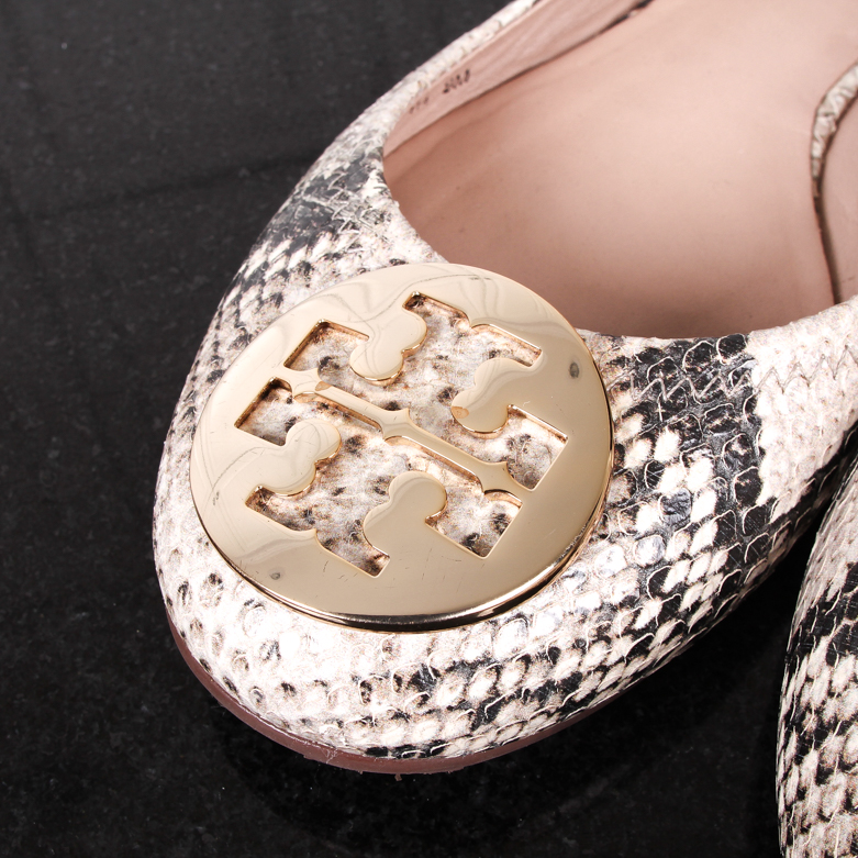 Tory Burch Flats with Snakeskin Print