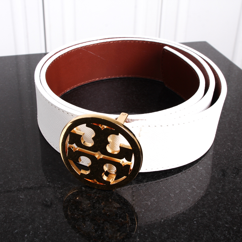 Tory Burch White Leather Belt