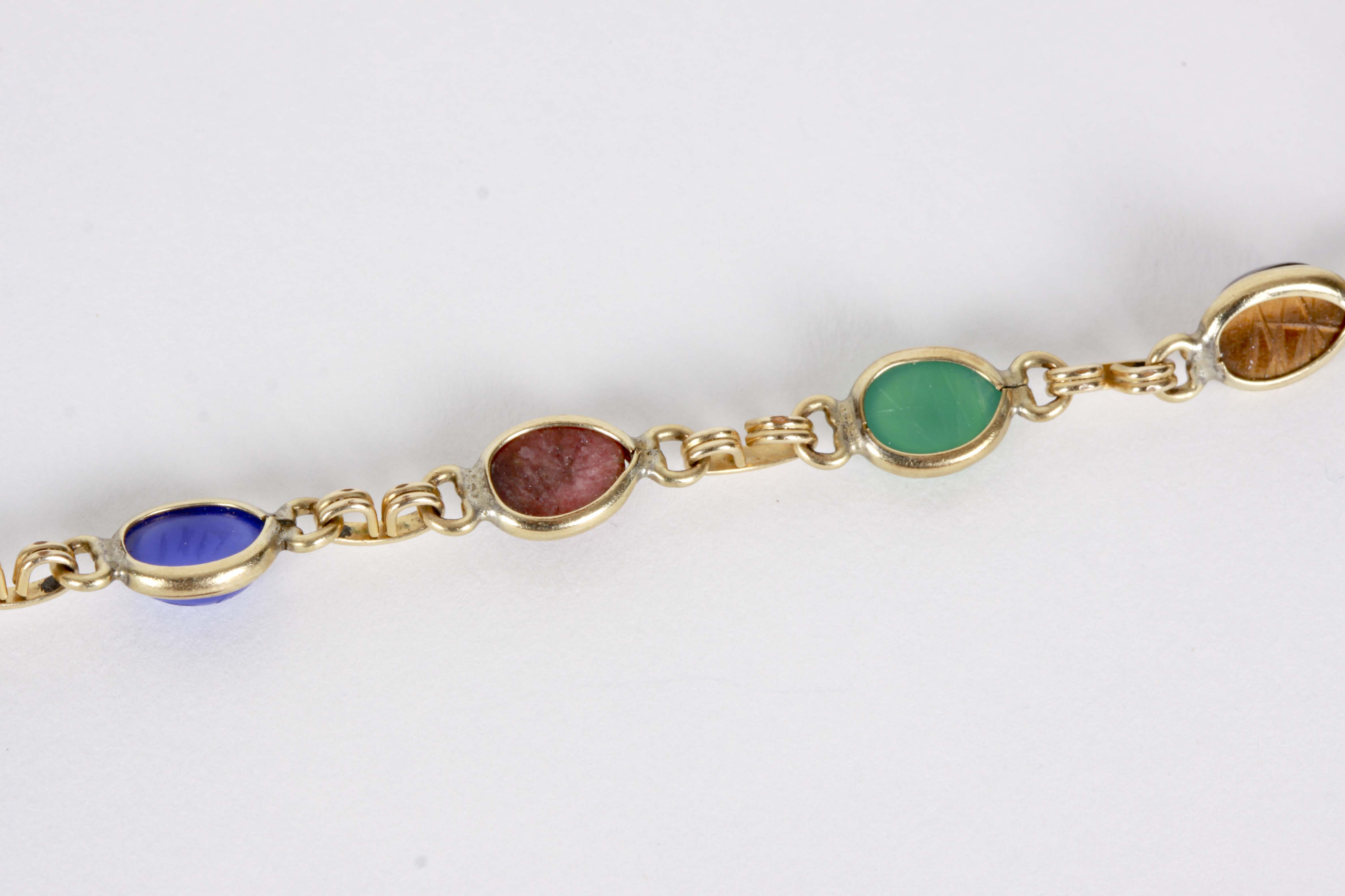 14K Gold Filled Bracelet with Scarabs and Earrings