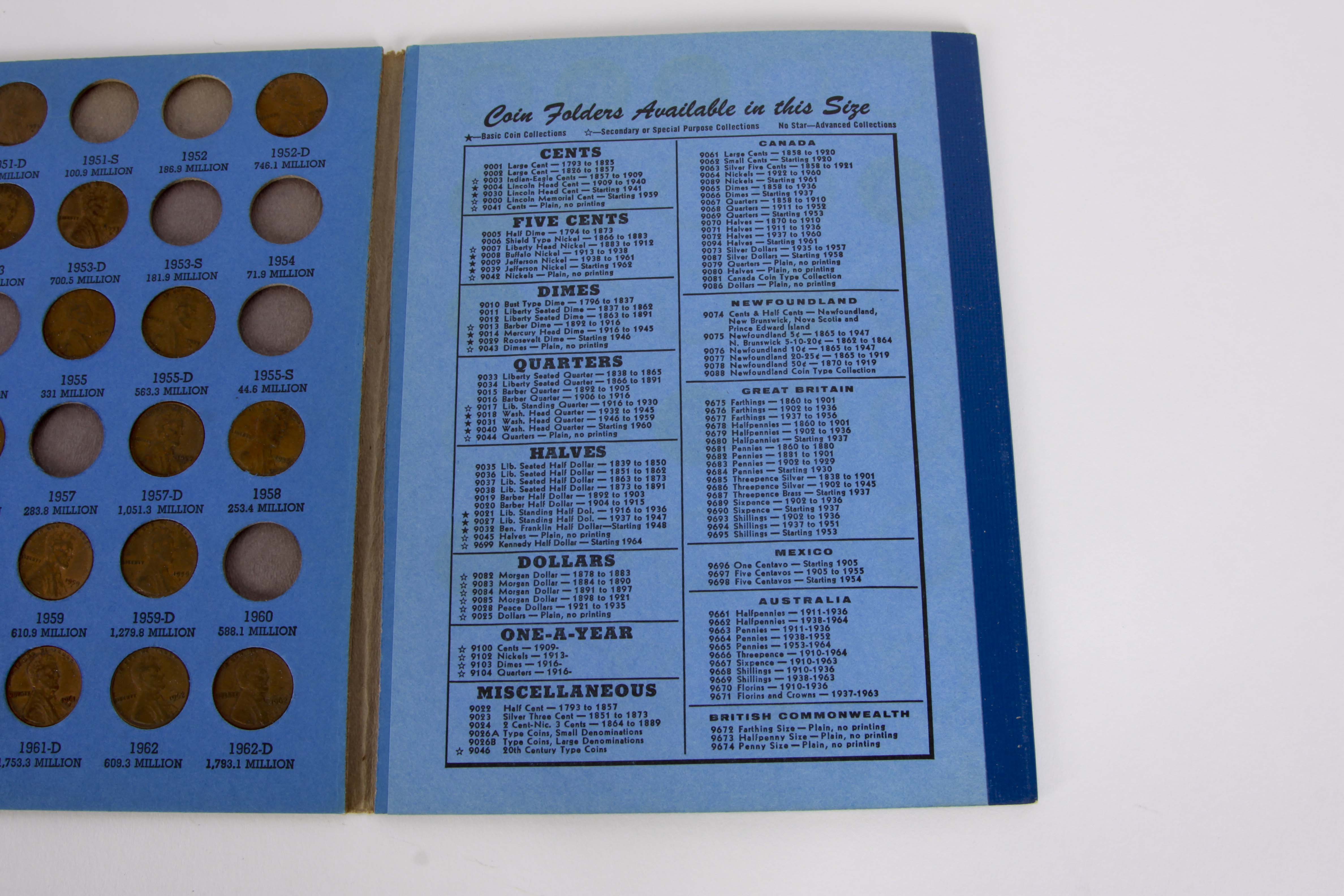 Whitman Folder Collection of Lincoln Head Cents