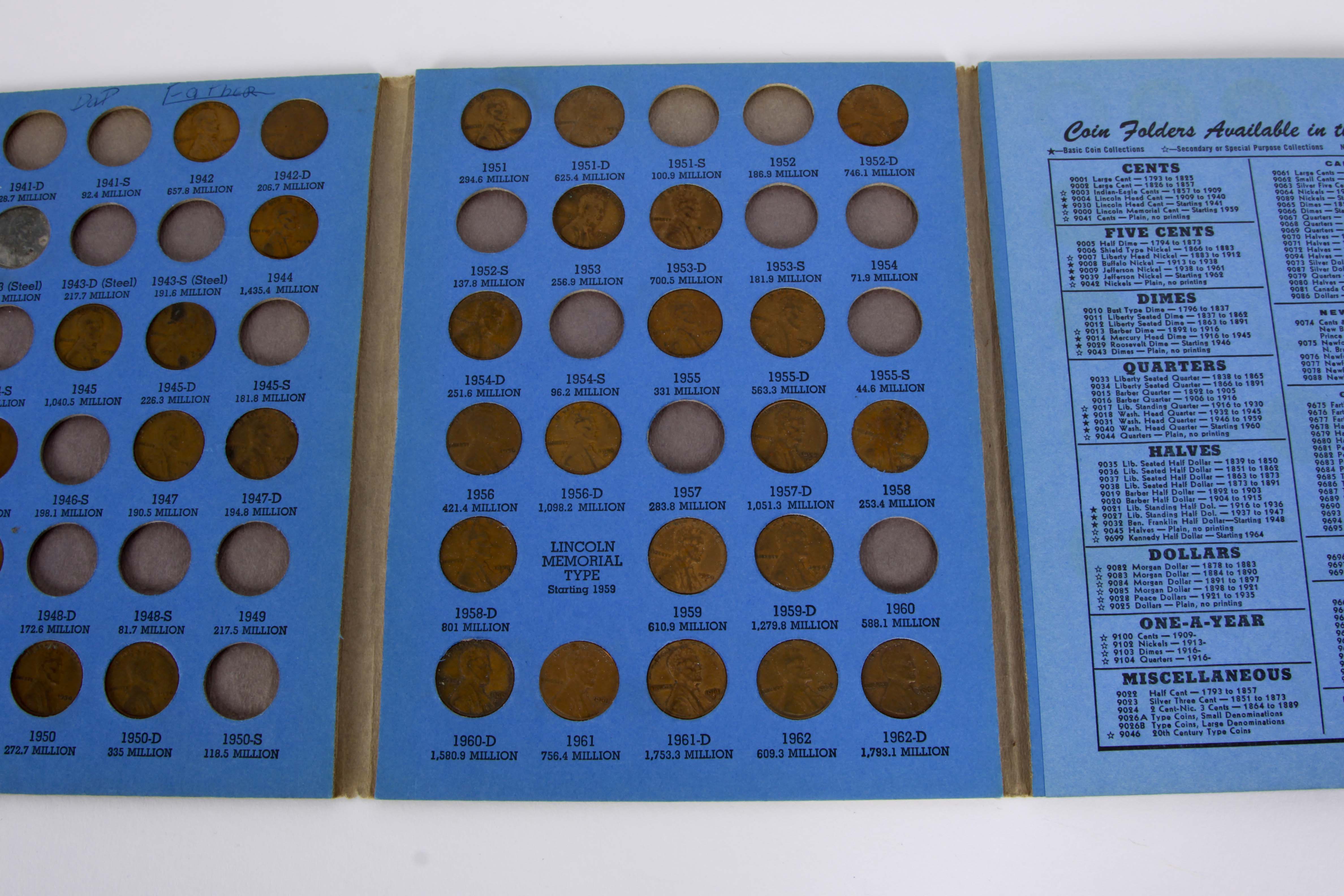 Whitman Folder Collection of Lincoln Head Cents