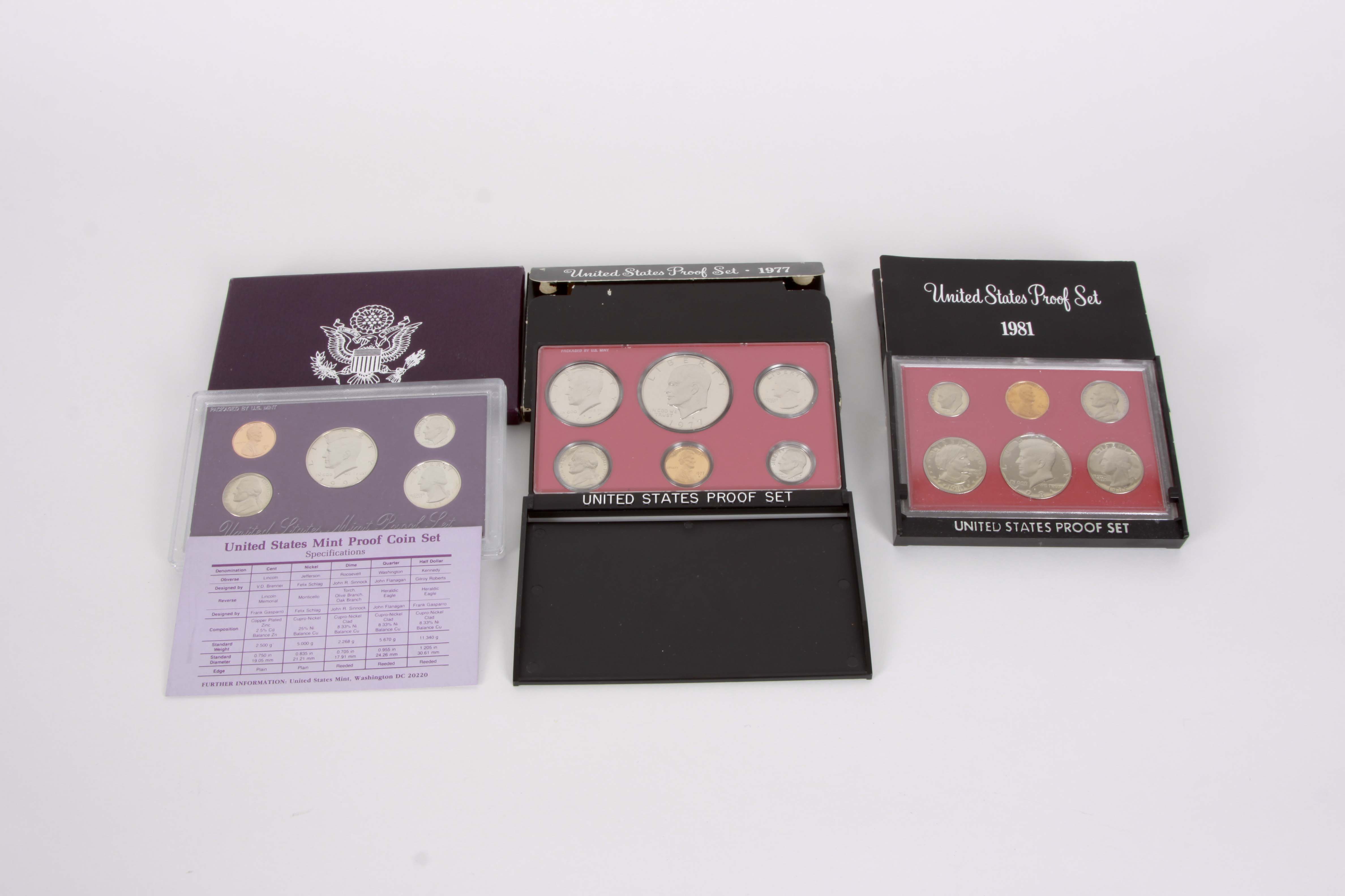 A Collection of Three United States Proof Coin Sets
