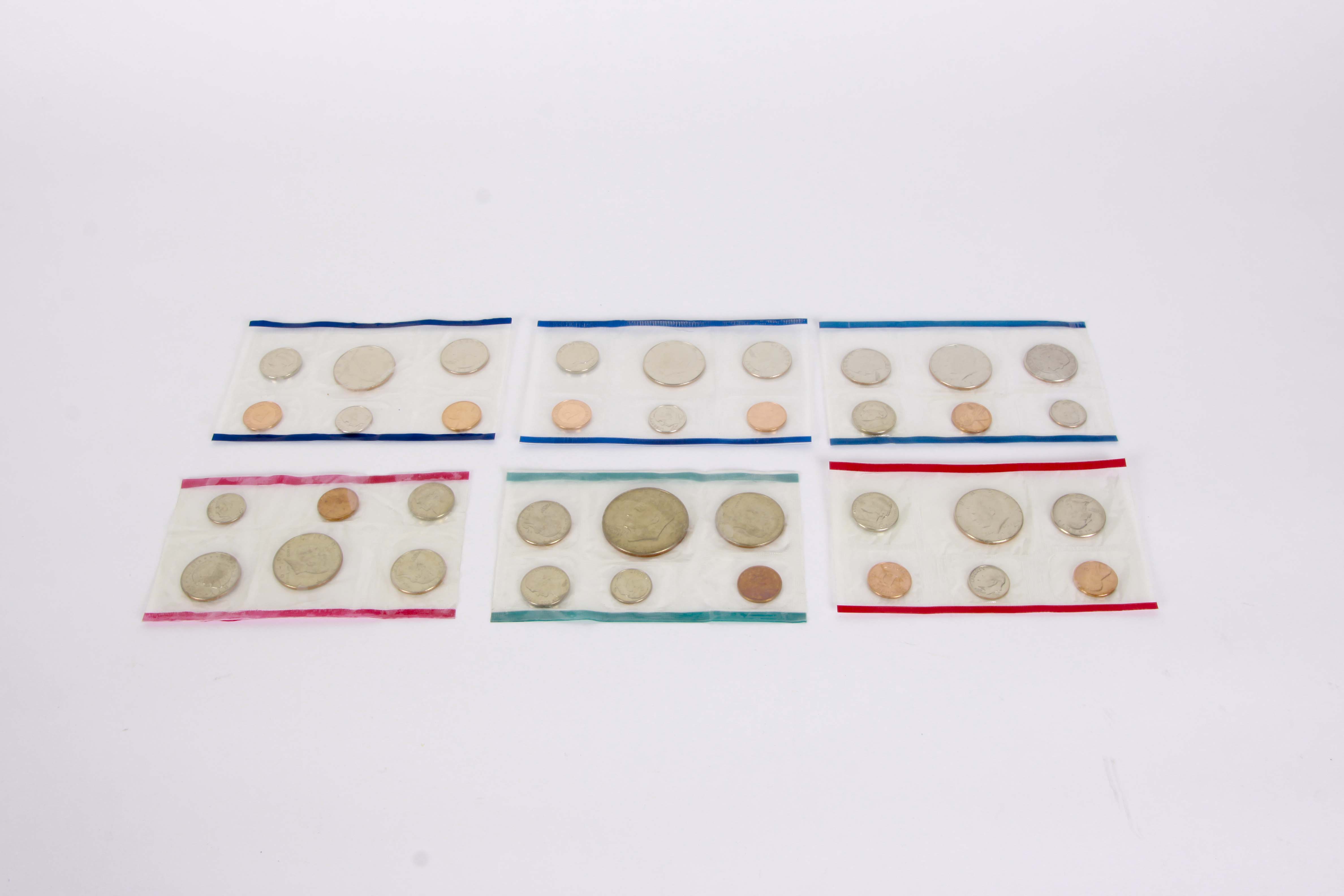A Group of Six United States Uncirculated Coin Sets