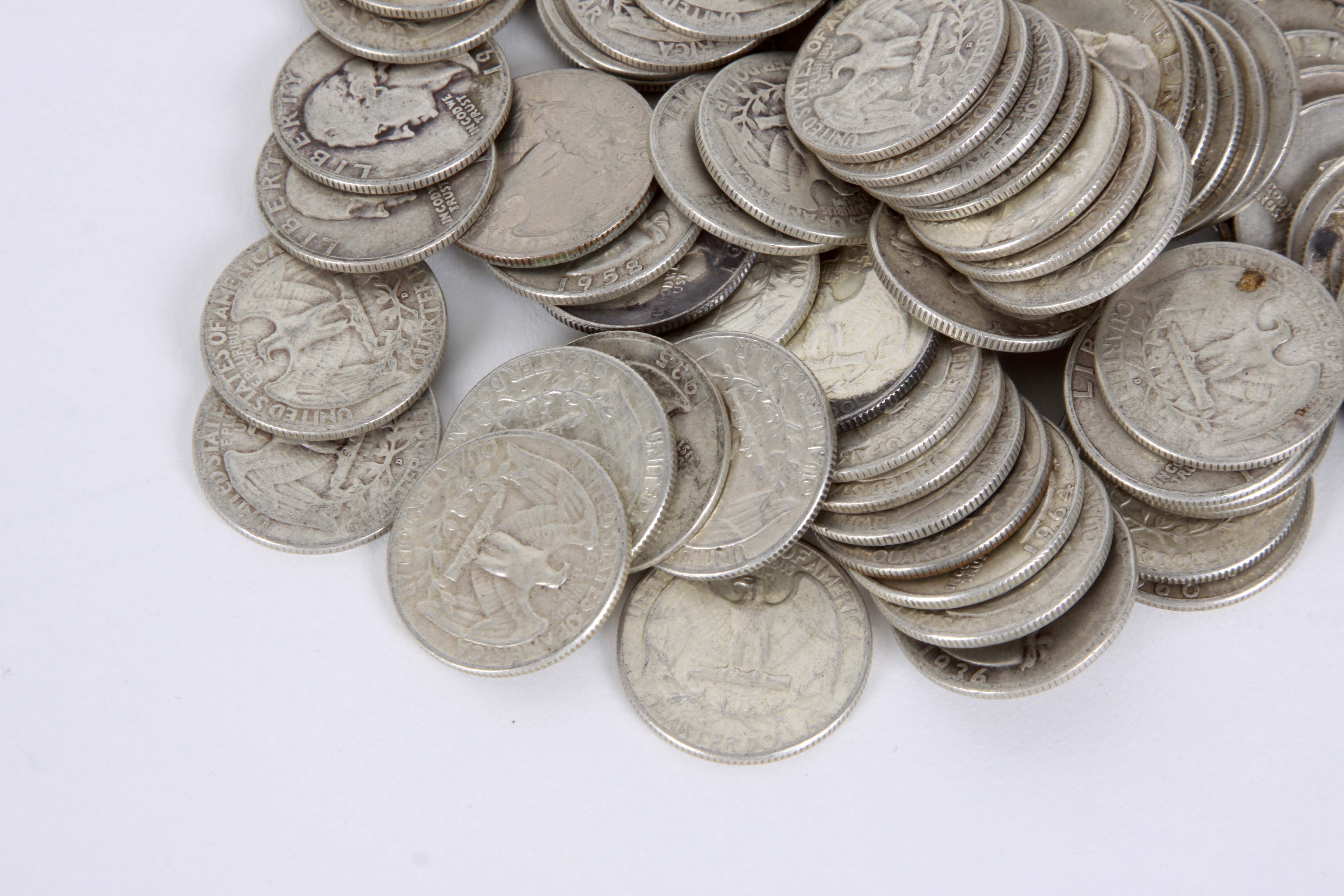 A Collection of Silver Quarters