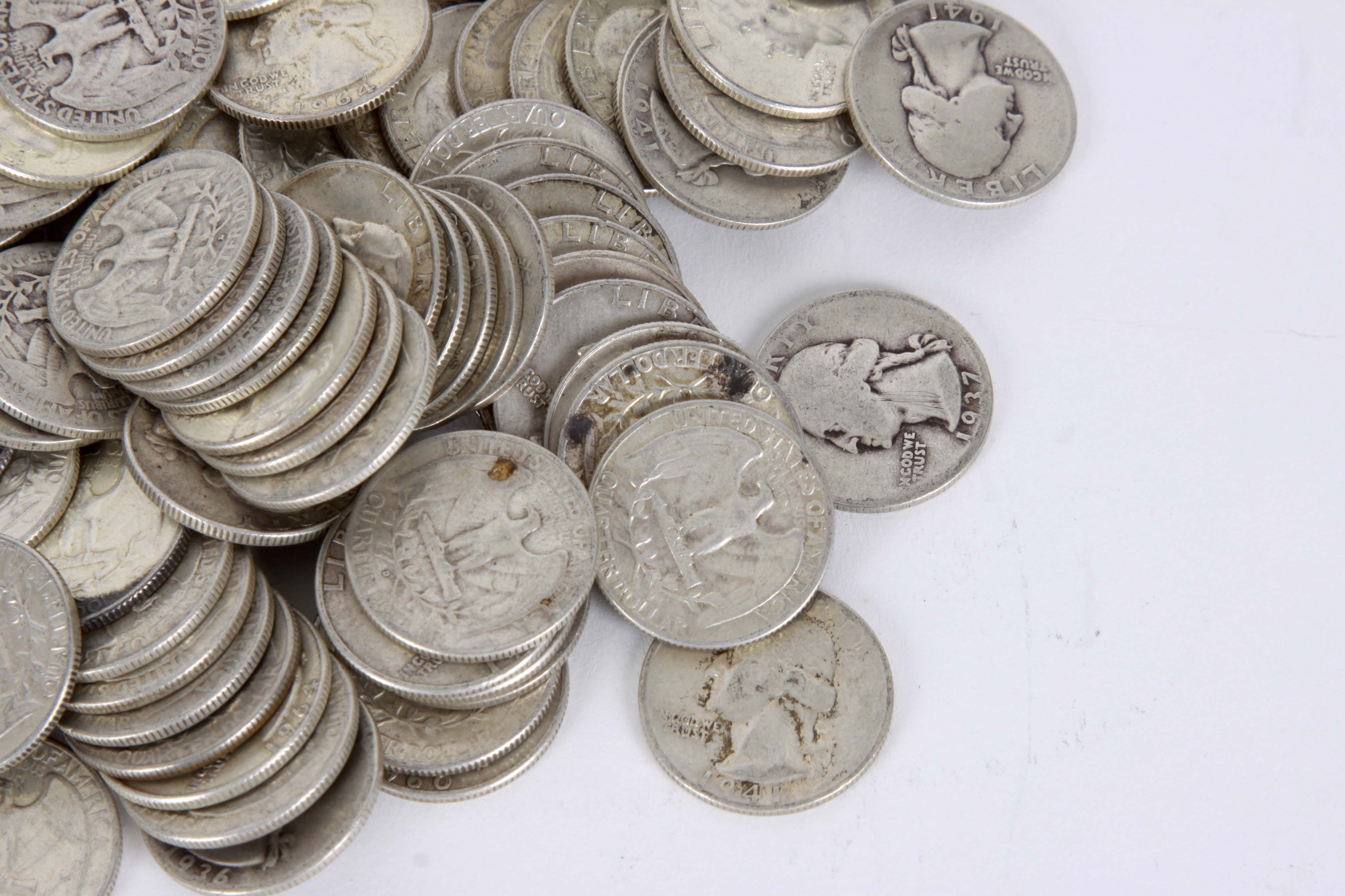 A Collection of Silver Quarters