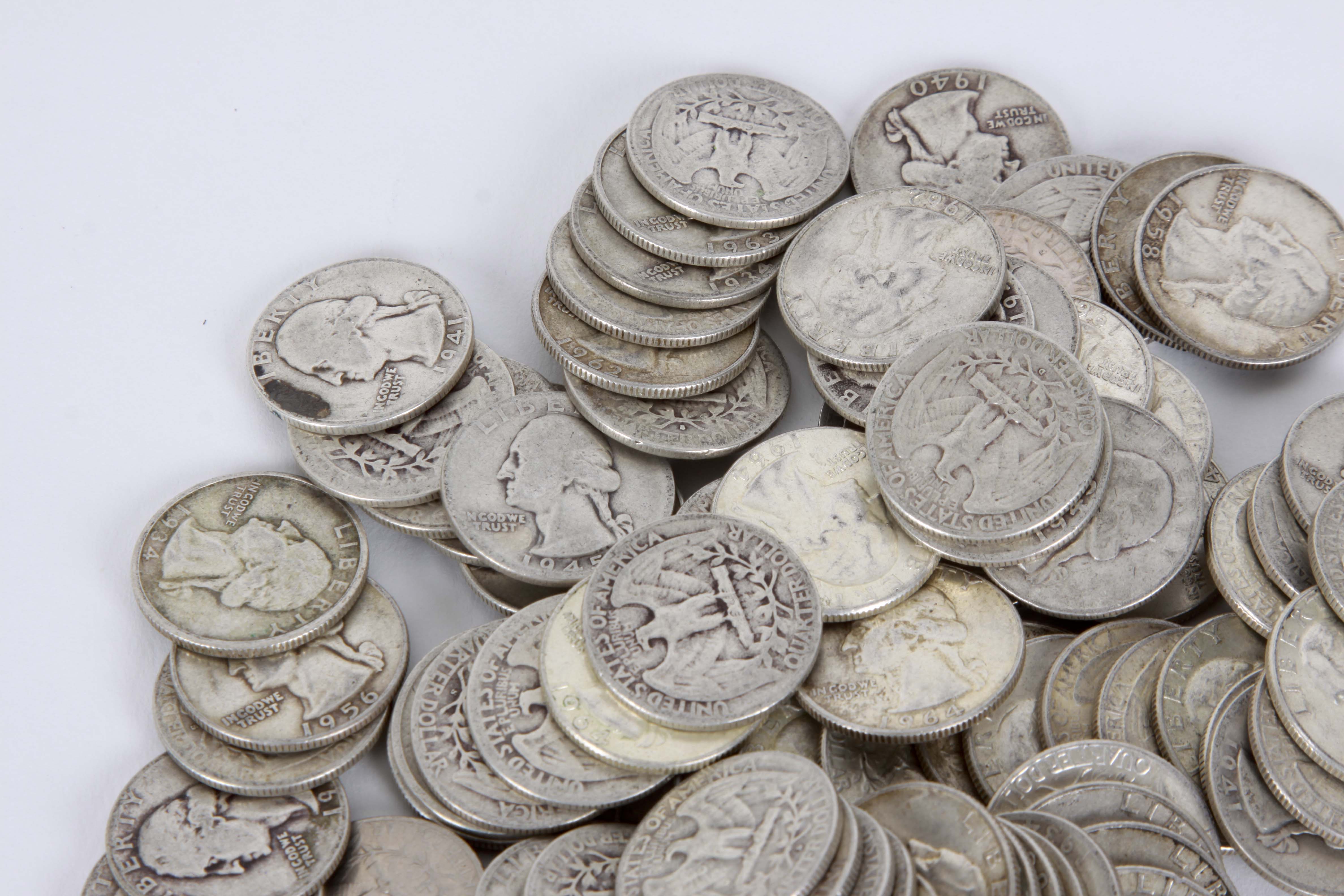 A Collection of Silver Quarters