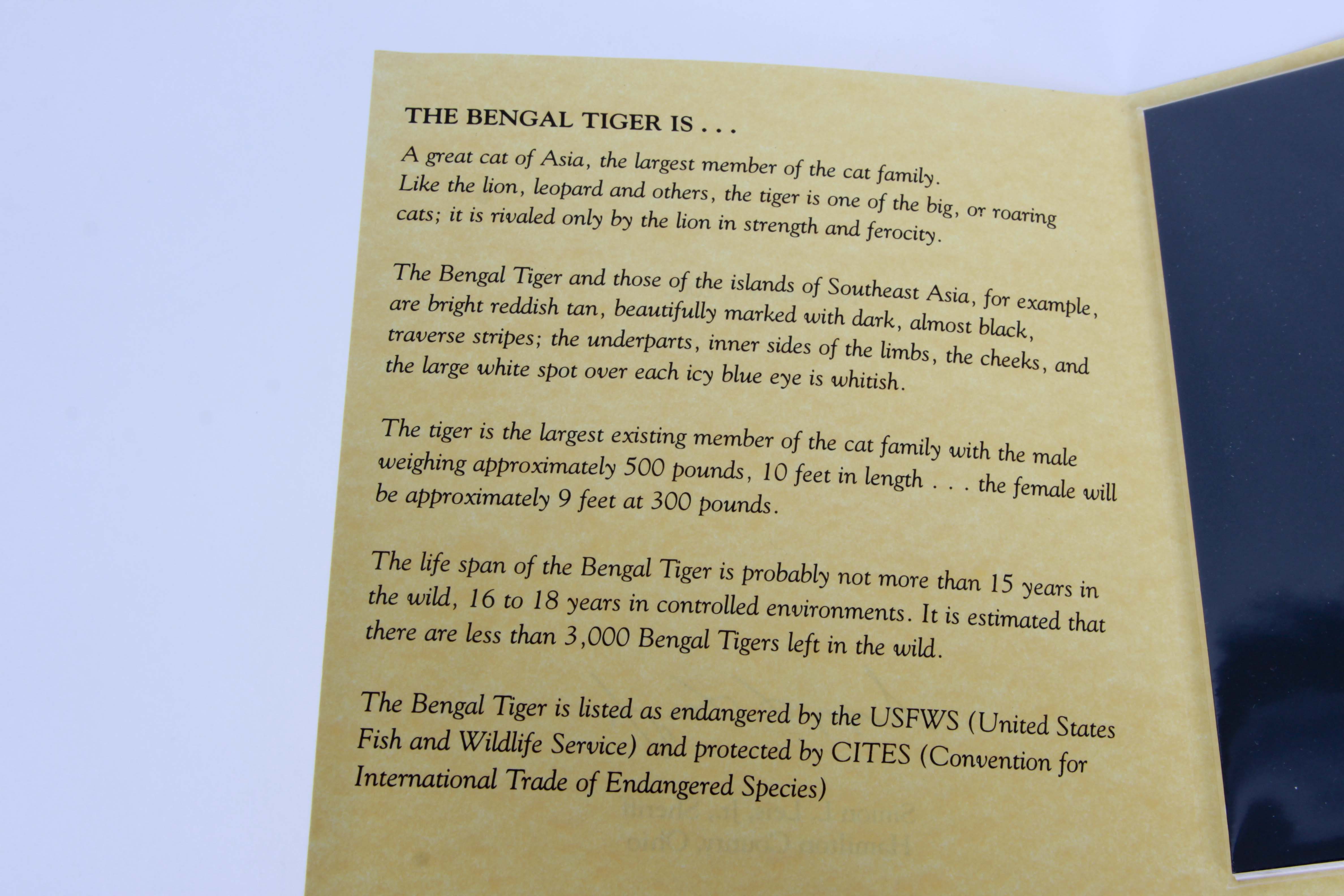 Harold Rigsby Offset Lithograph "The Bengal Tiger"