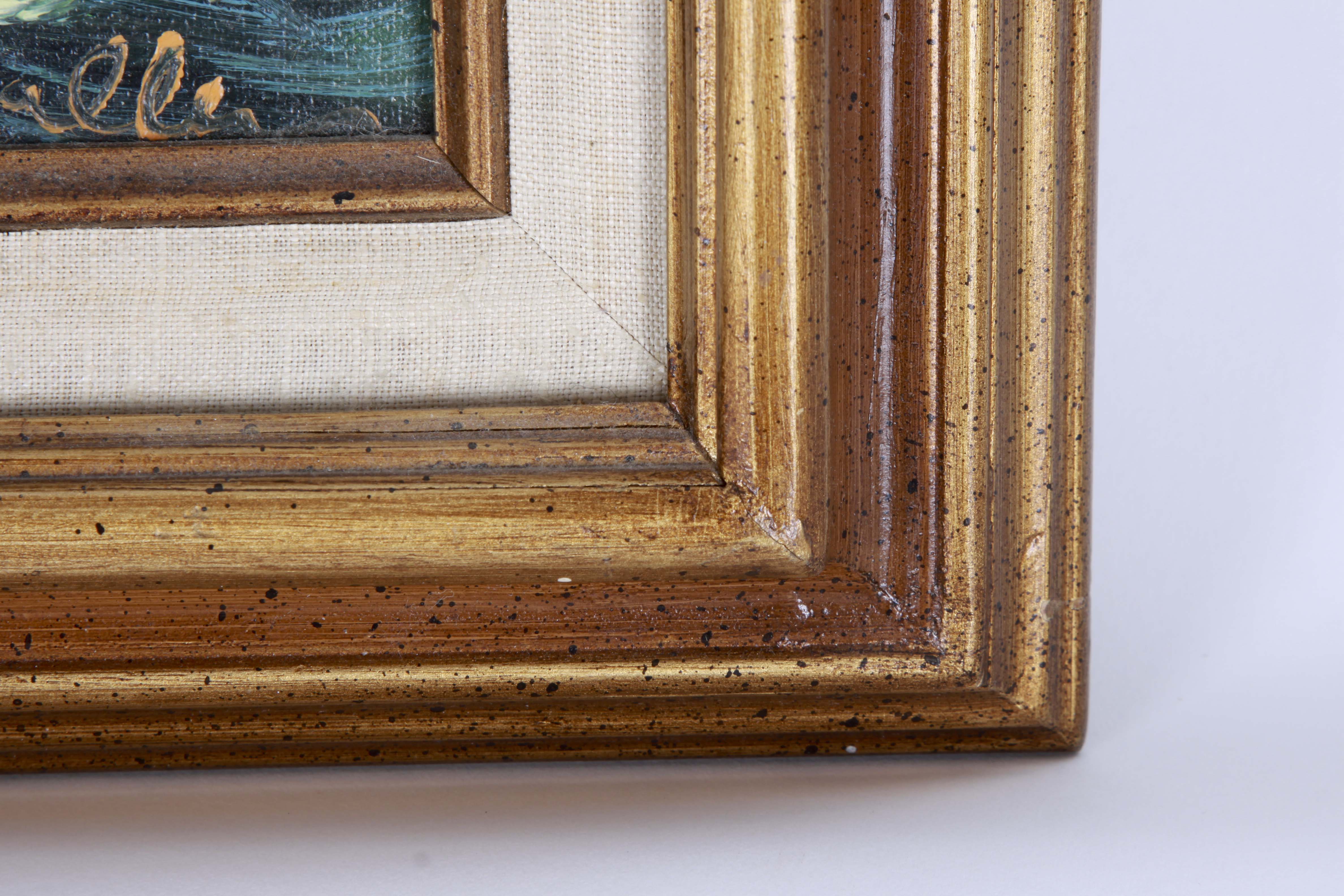 Oil Painting on Canvas of a Ship at Sea