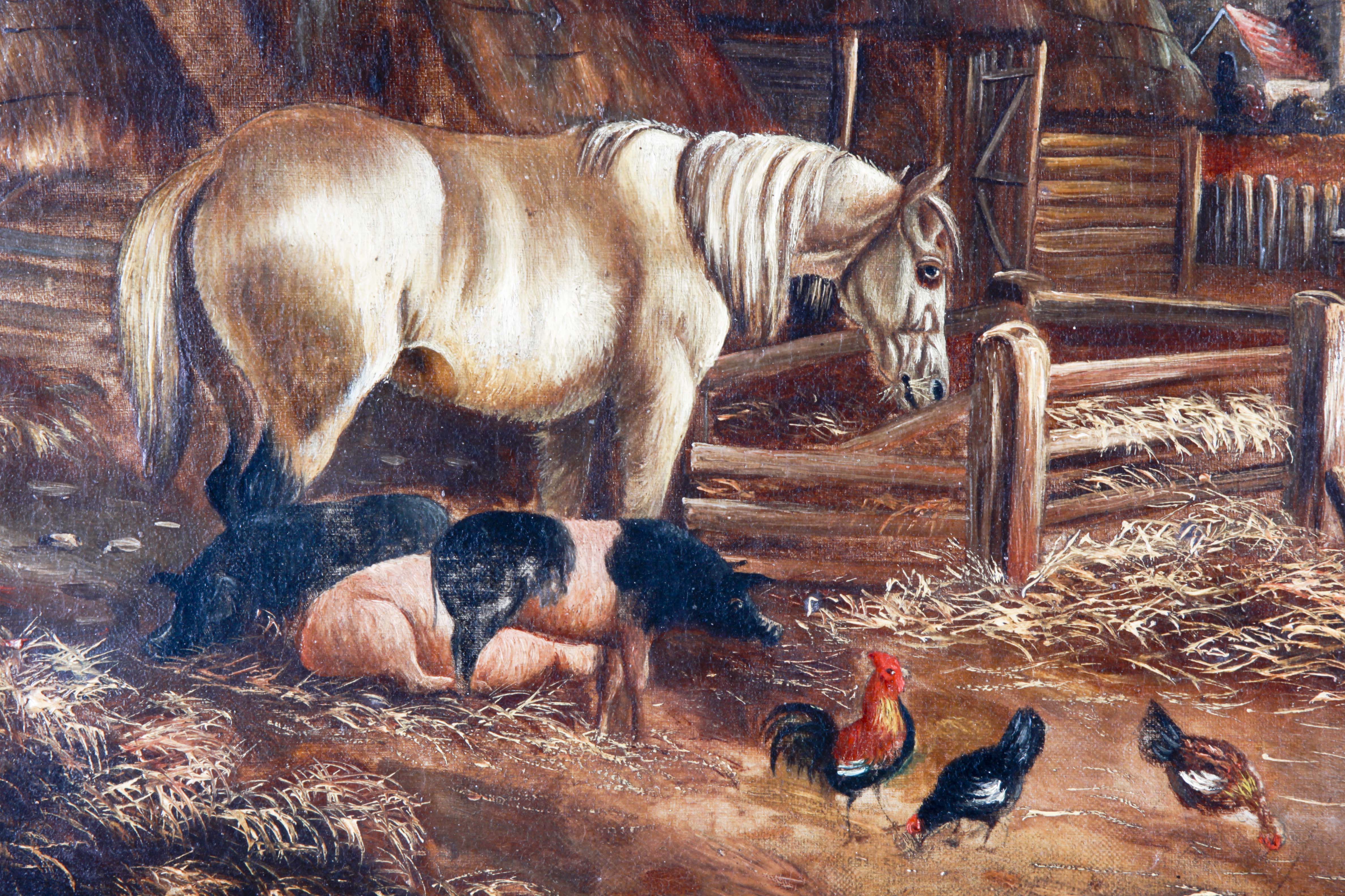 G. Barton Oil Painting of a Farm Scene