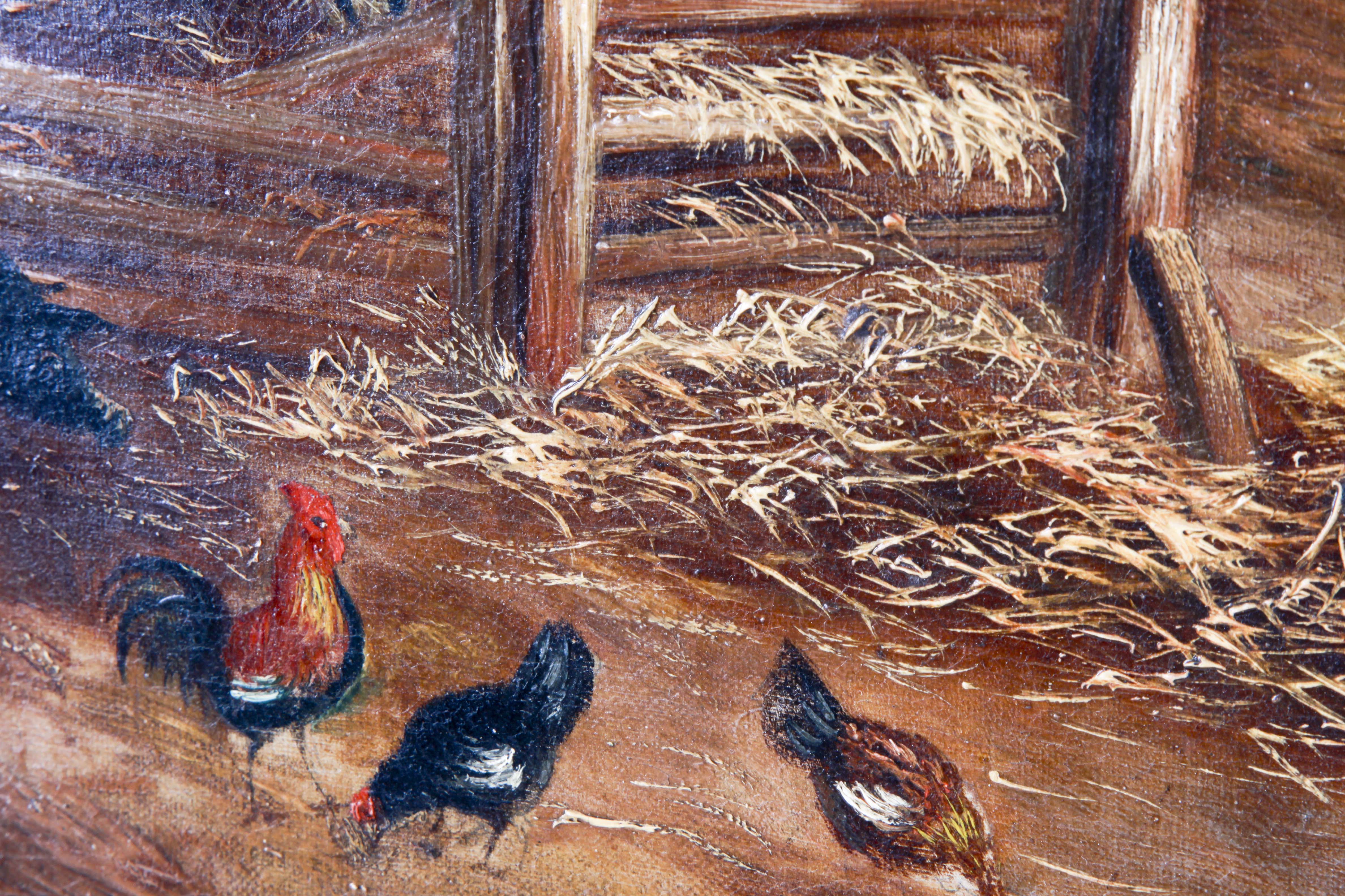 G. Barton Oil Painting of a Farm Scene