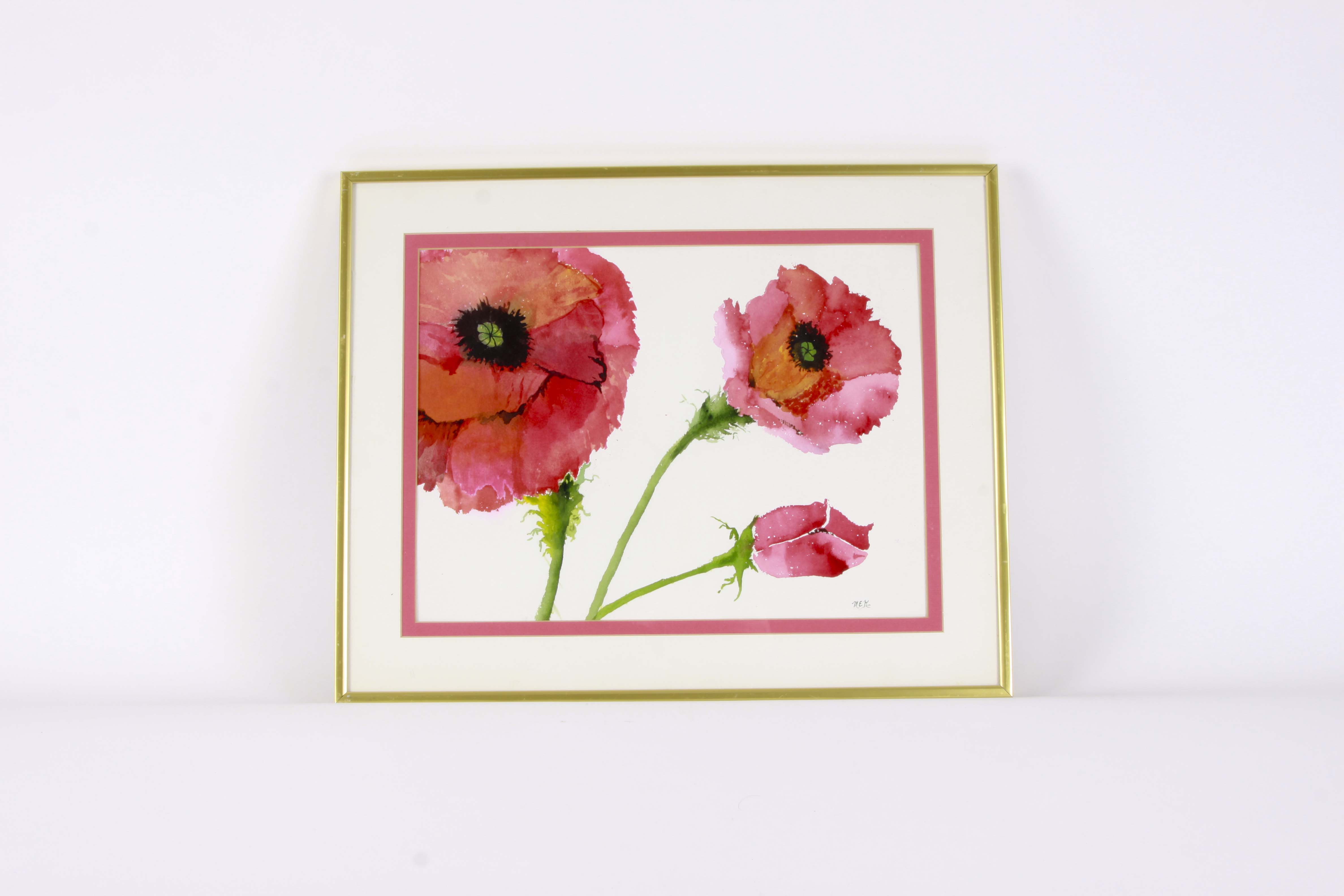 Original Watercolor of Poppies