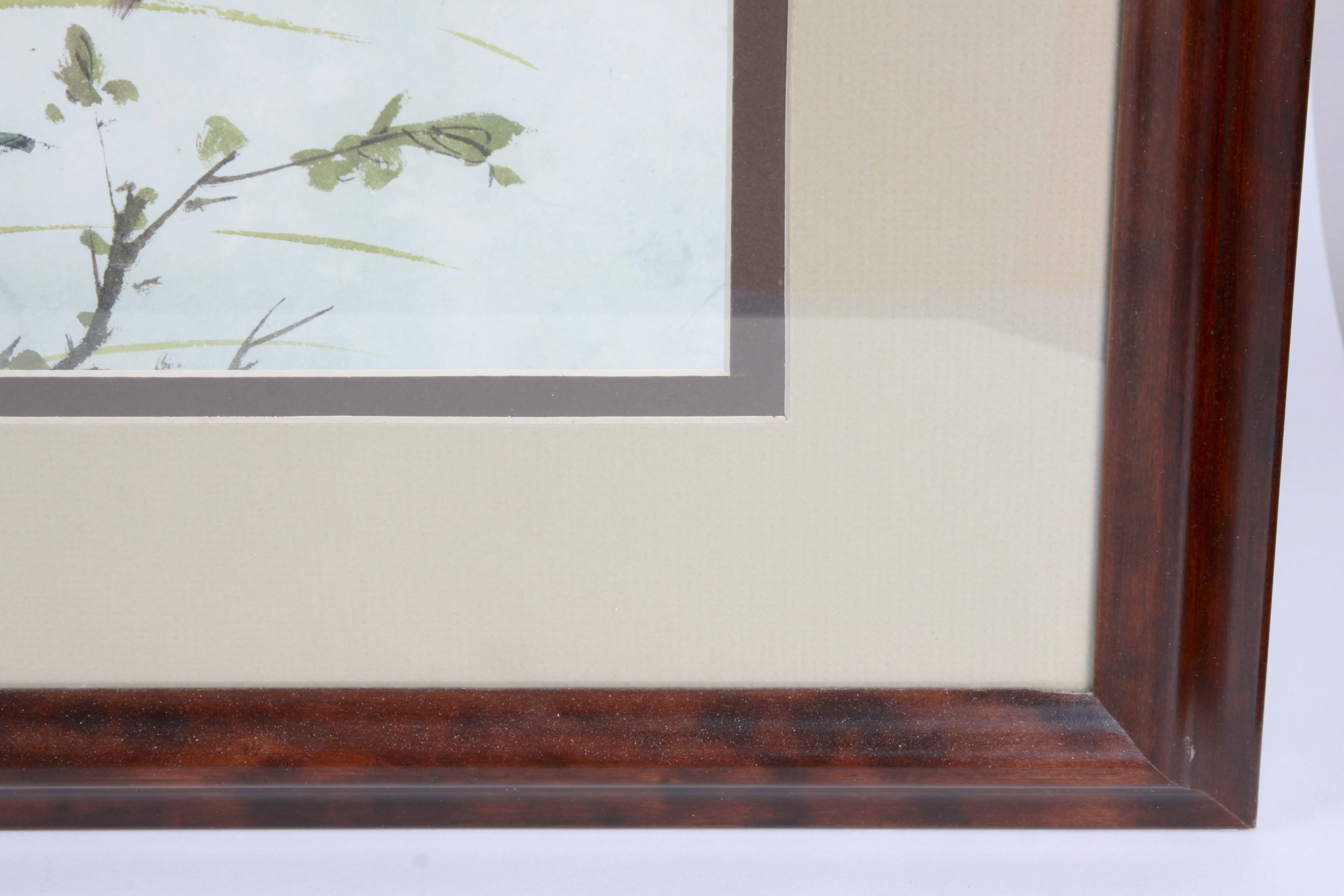 Original Chinese Watercolor of Peonies by Hong Xian