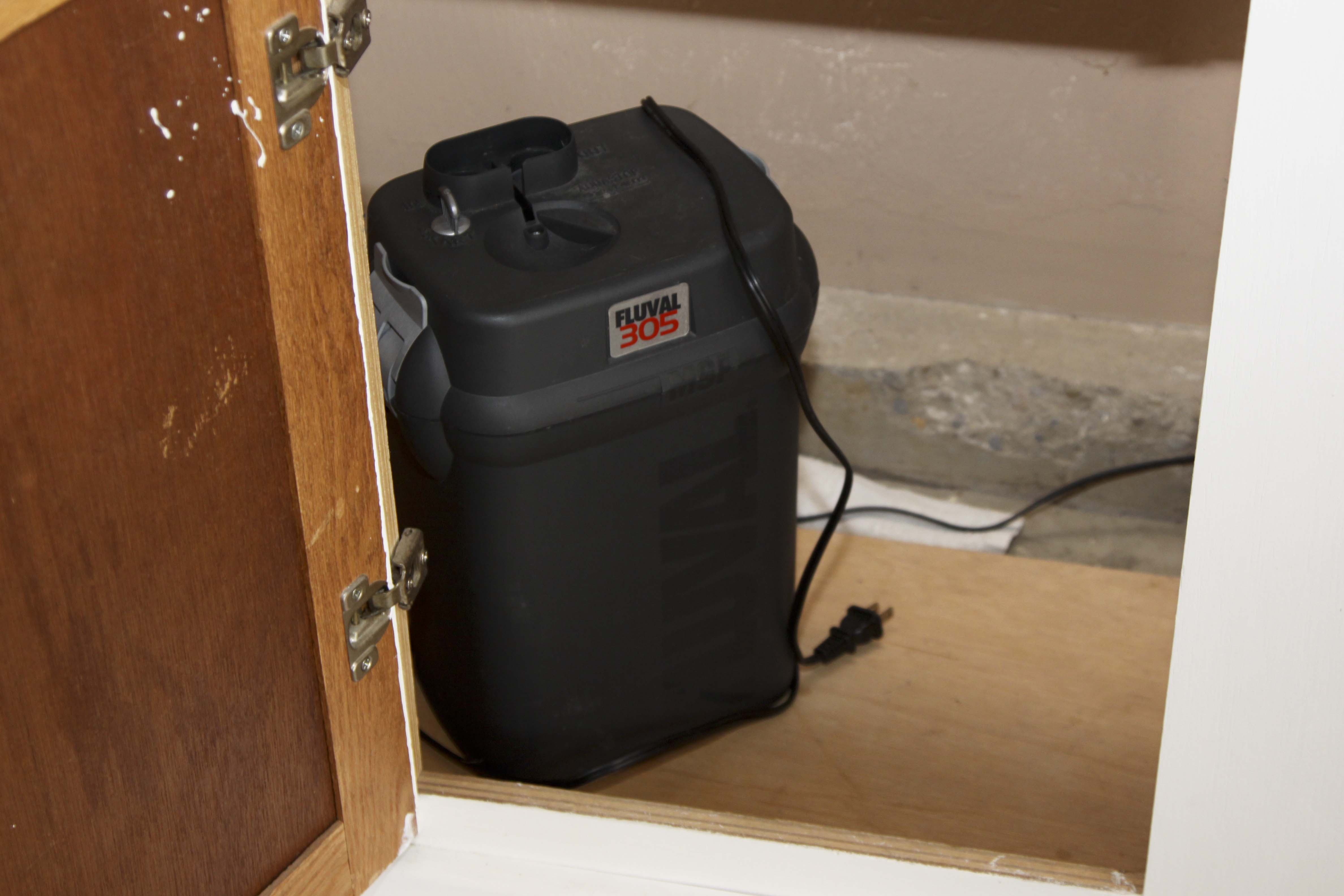 Fish Tank and Wooden Base Cabinet