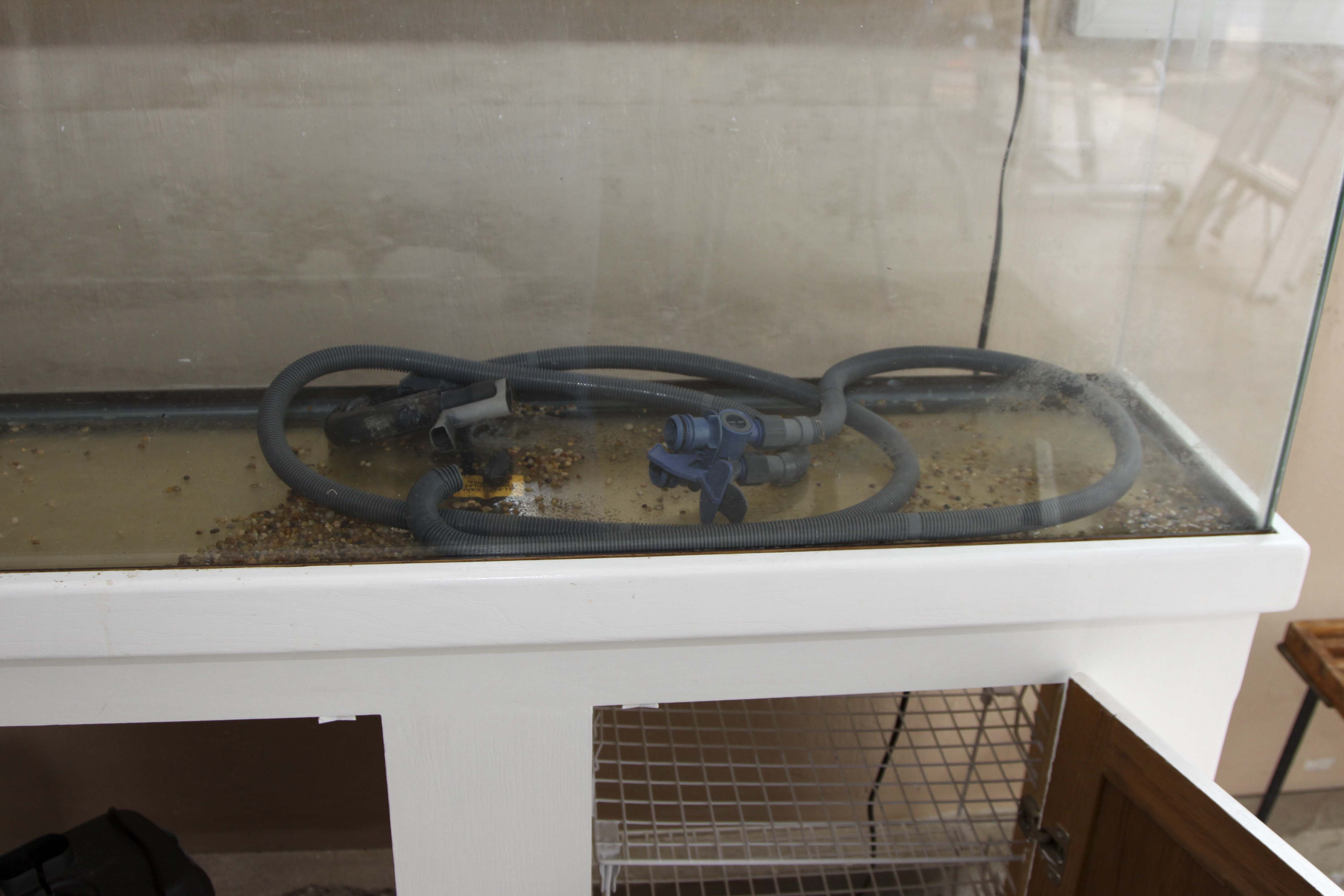 Fish Tank and Wooden Base Cabinet