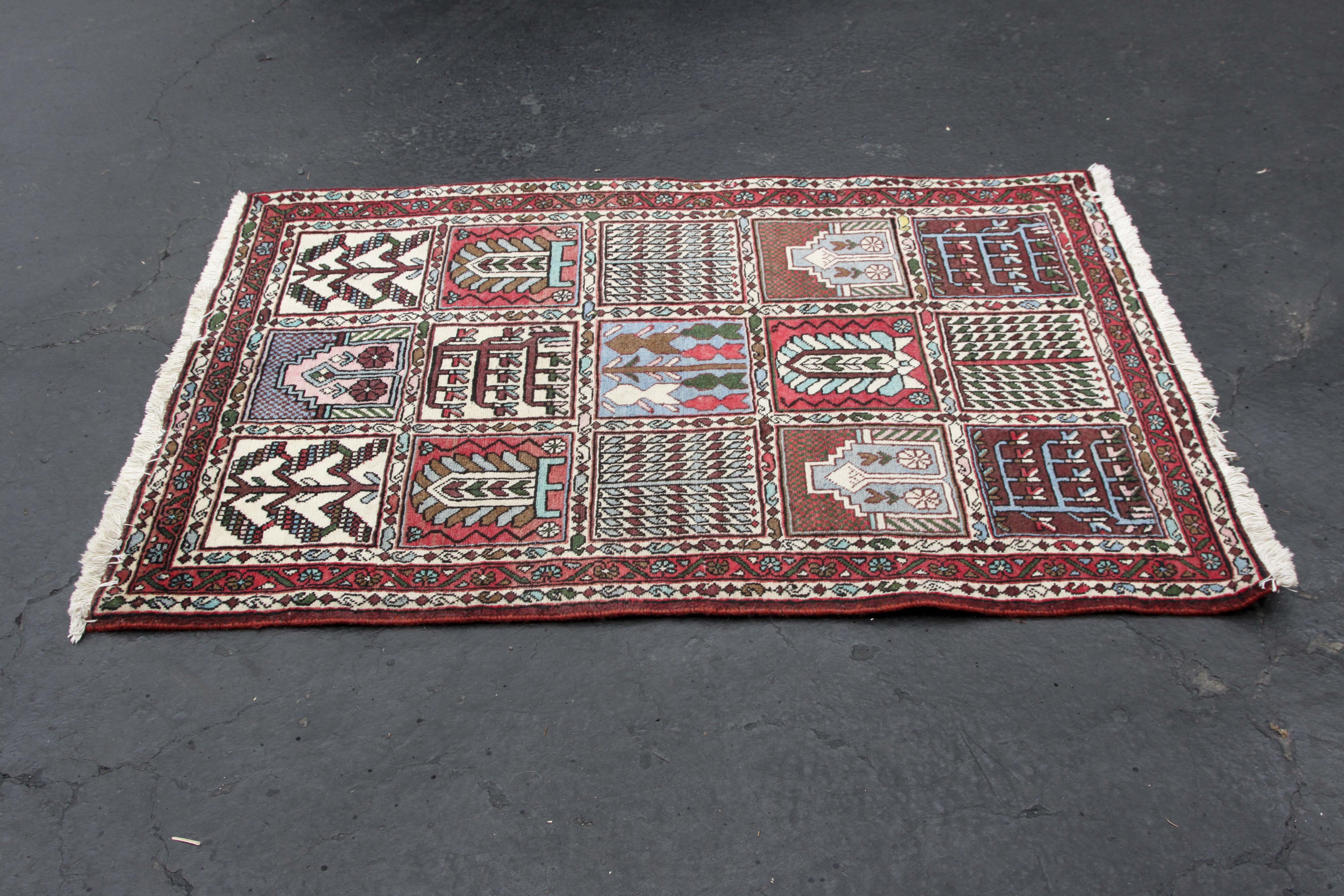 Hand-Knotted Bakhtiari Wool Area Rug