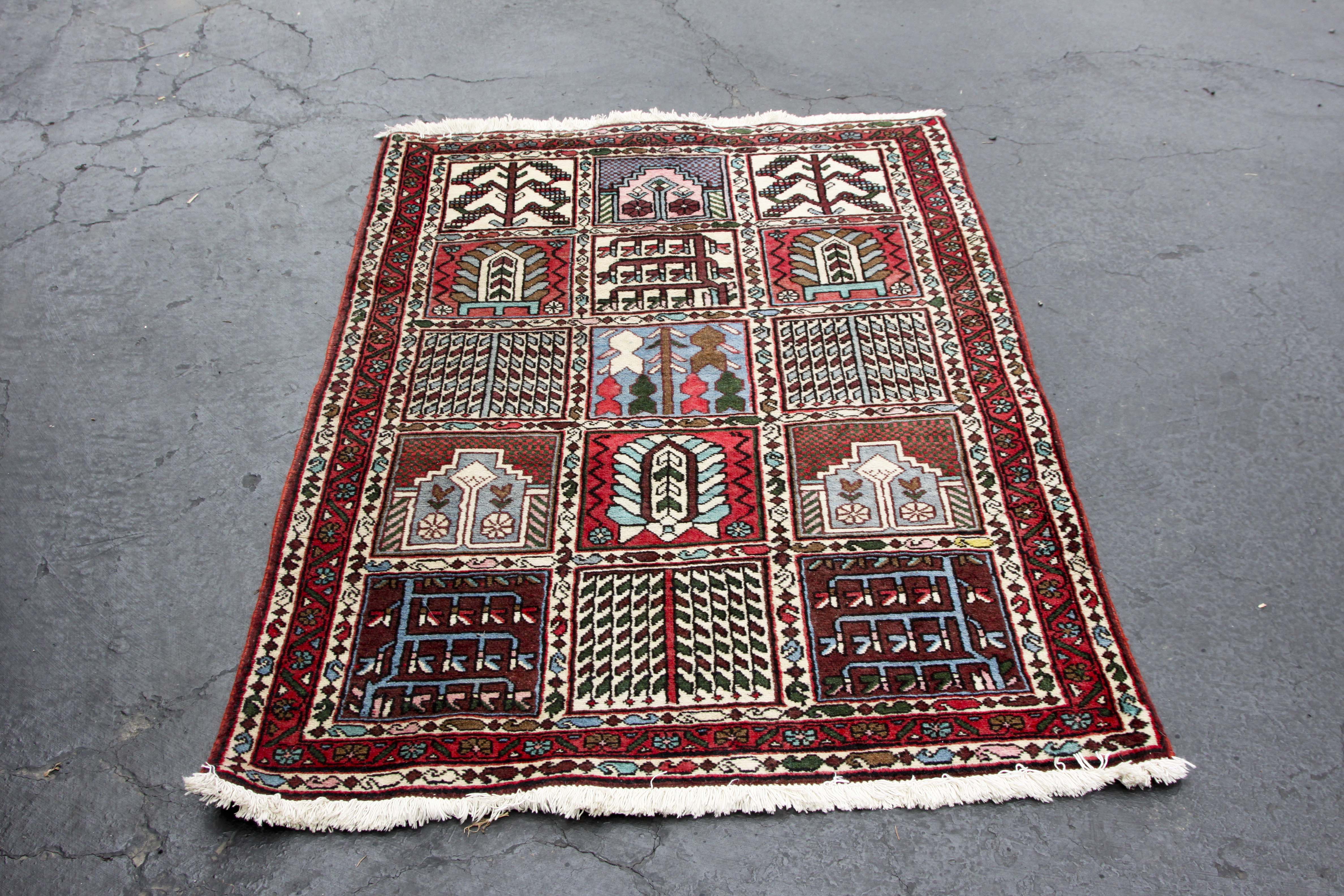 Hand-Knotted Bakhtiari Wool Area Rug