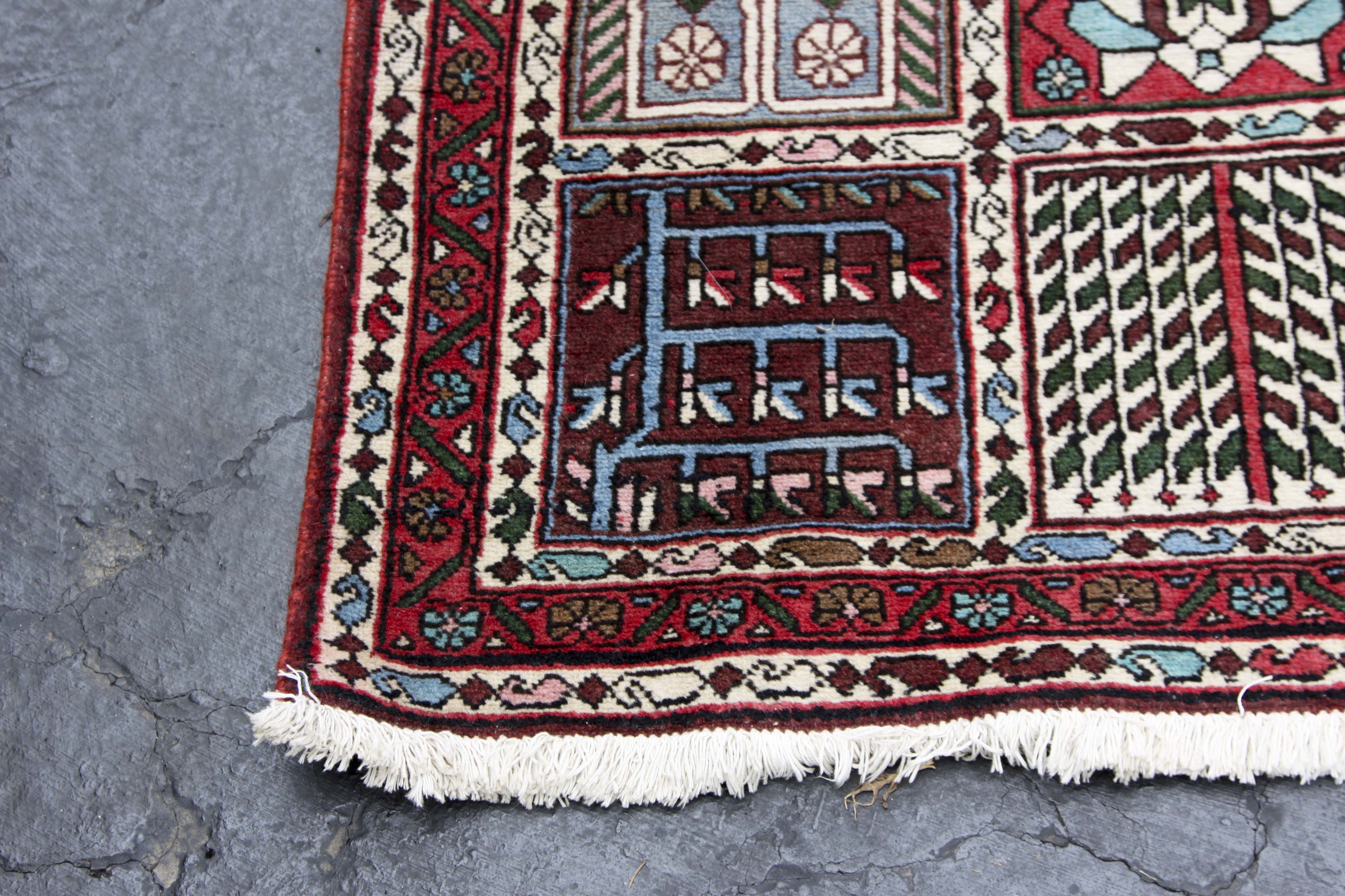 Hand-Knotted Bakhtiari Wool Area Rug