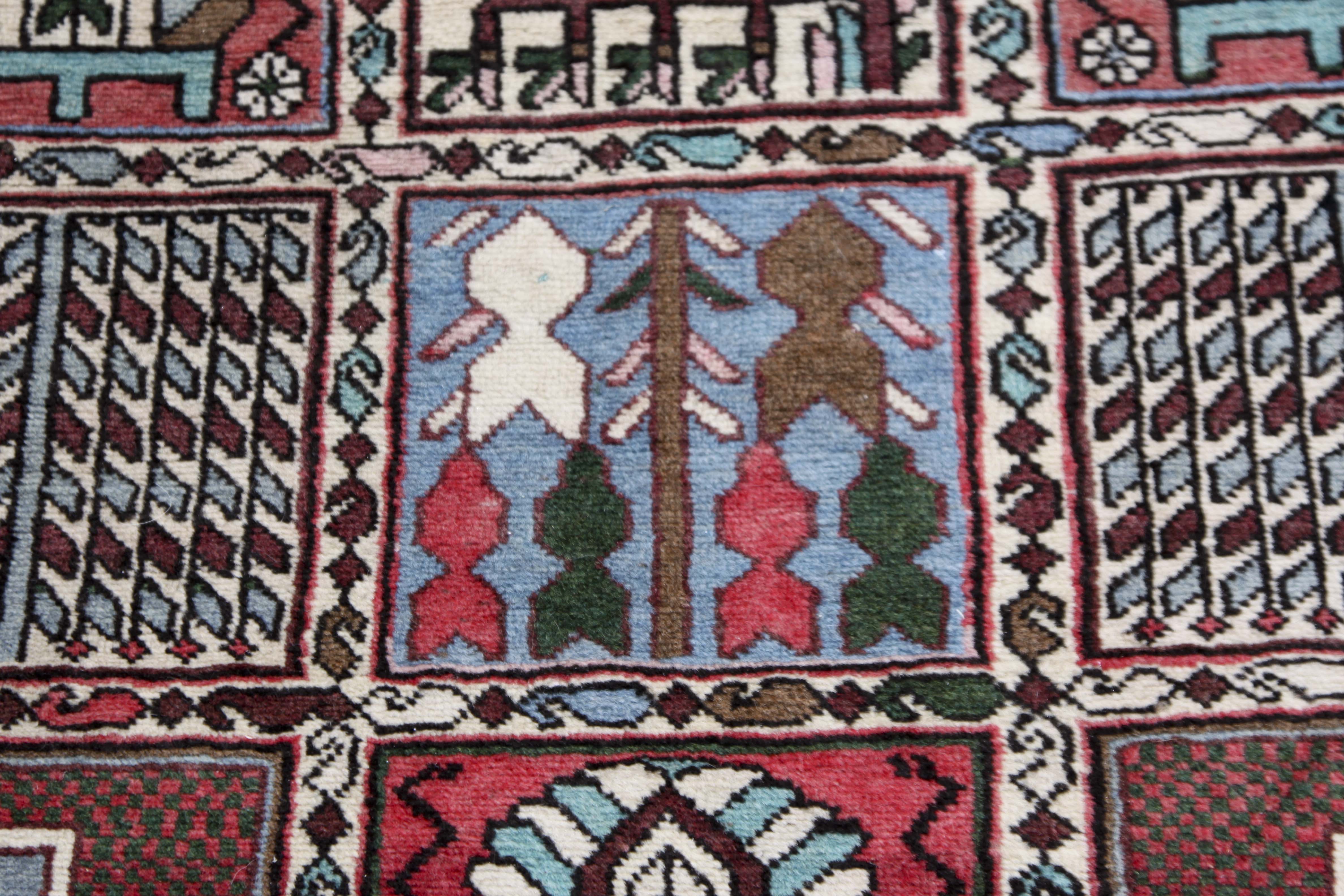 Hand-Knotted Bakhtiari Wool Area Rug