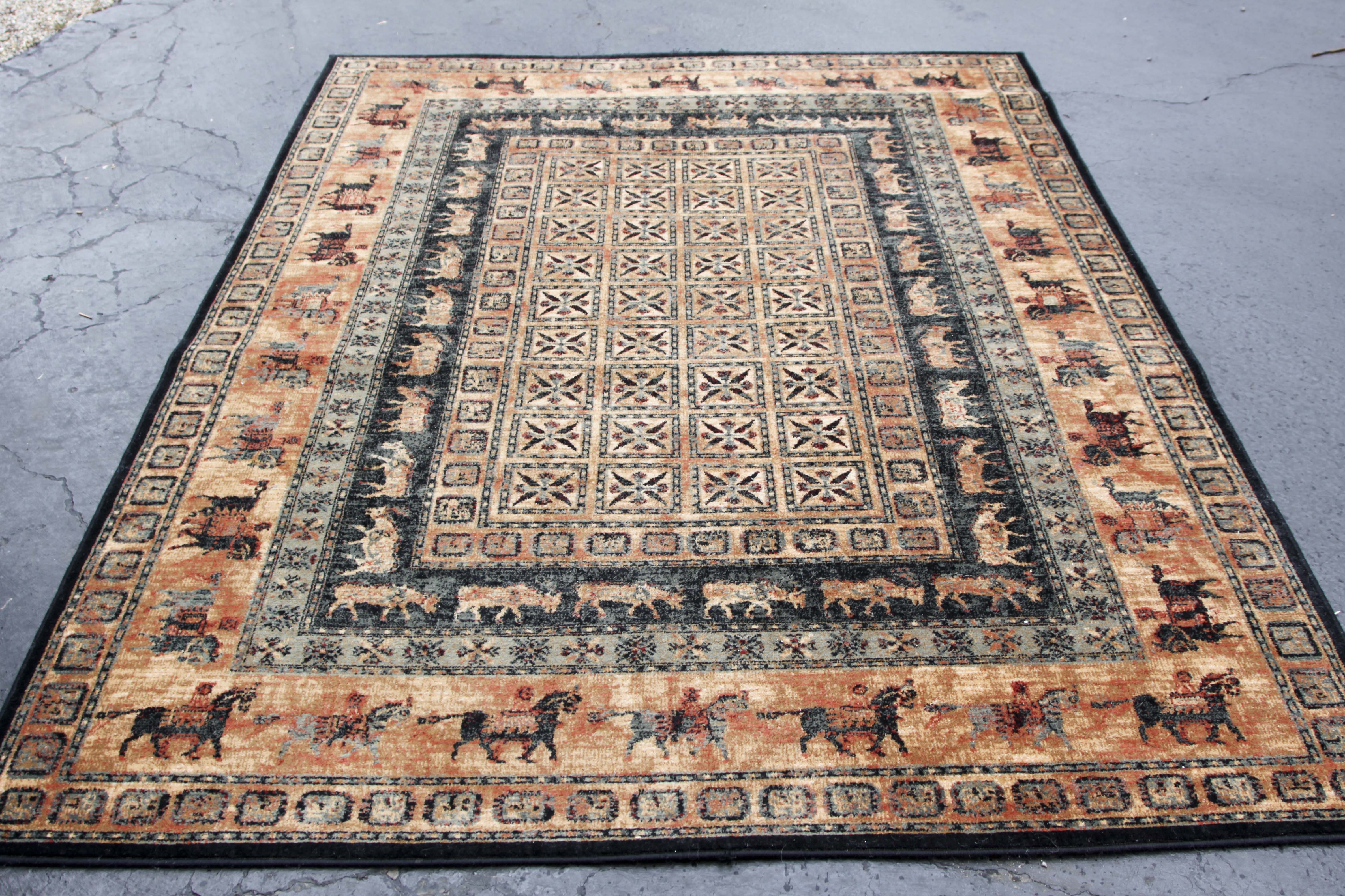 Unusual Machine Woven Couristan "Kashimar" Area Rug