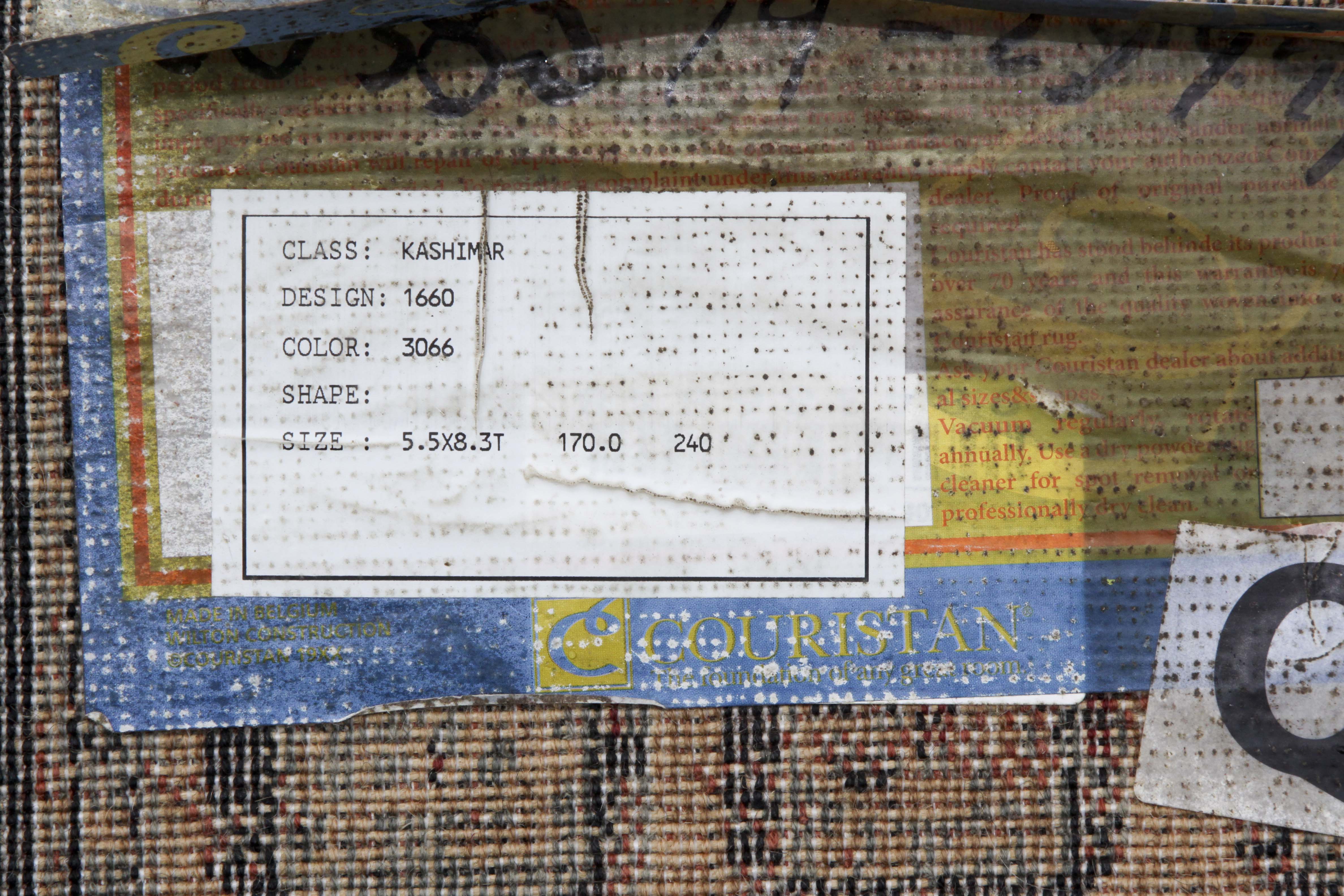 Unusual Machine Woven Couristan "Kashimar" Area Rug