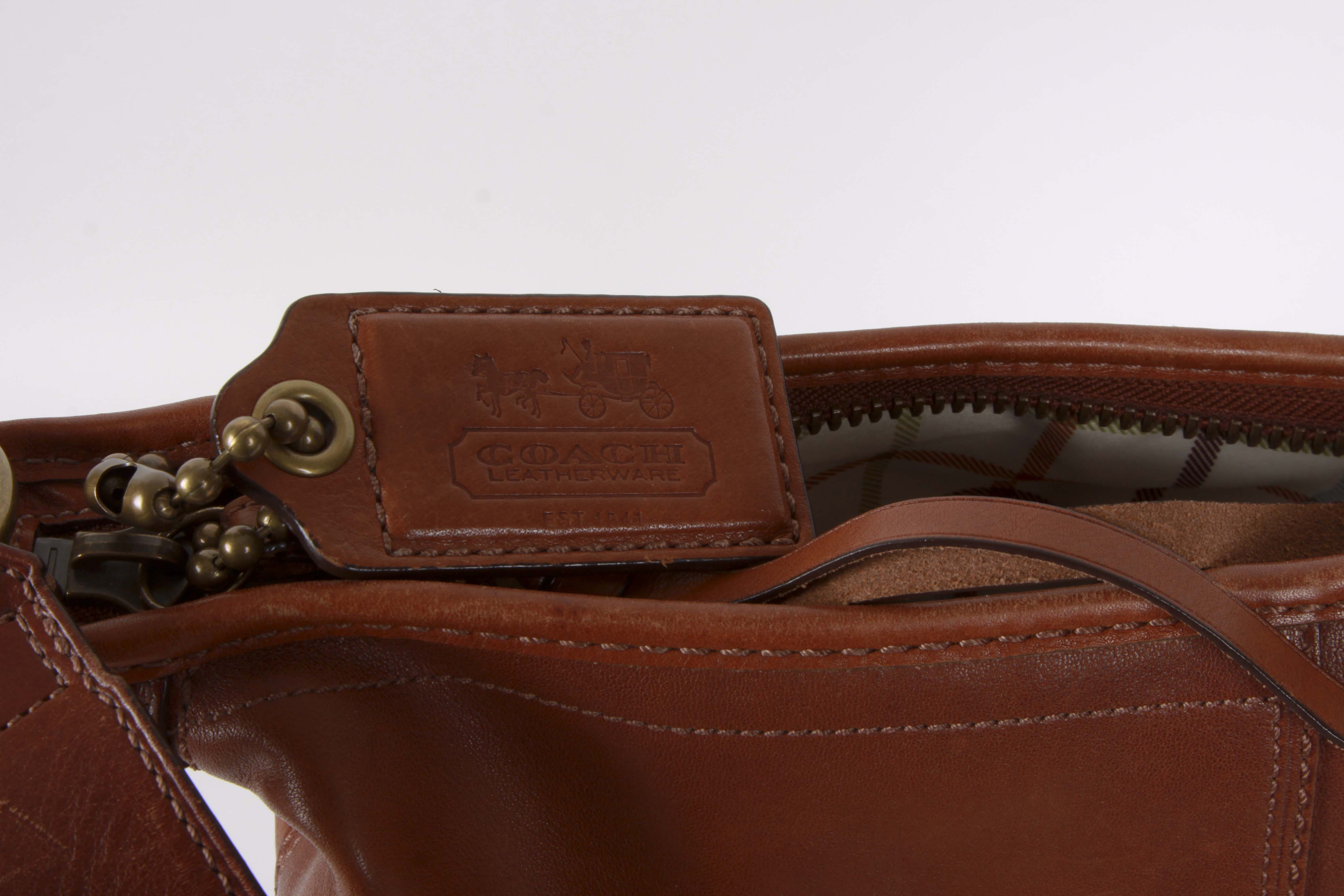 Coach Bleecker Whiskey Brown Burnished Leather Hobo Bag