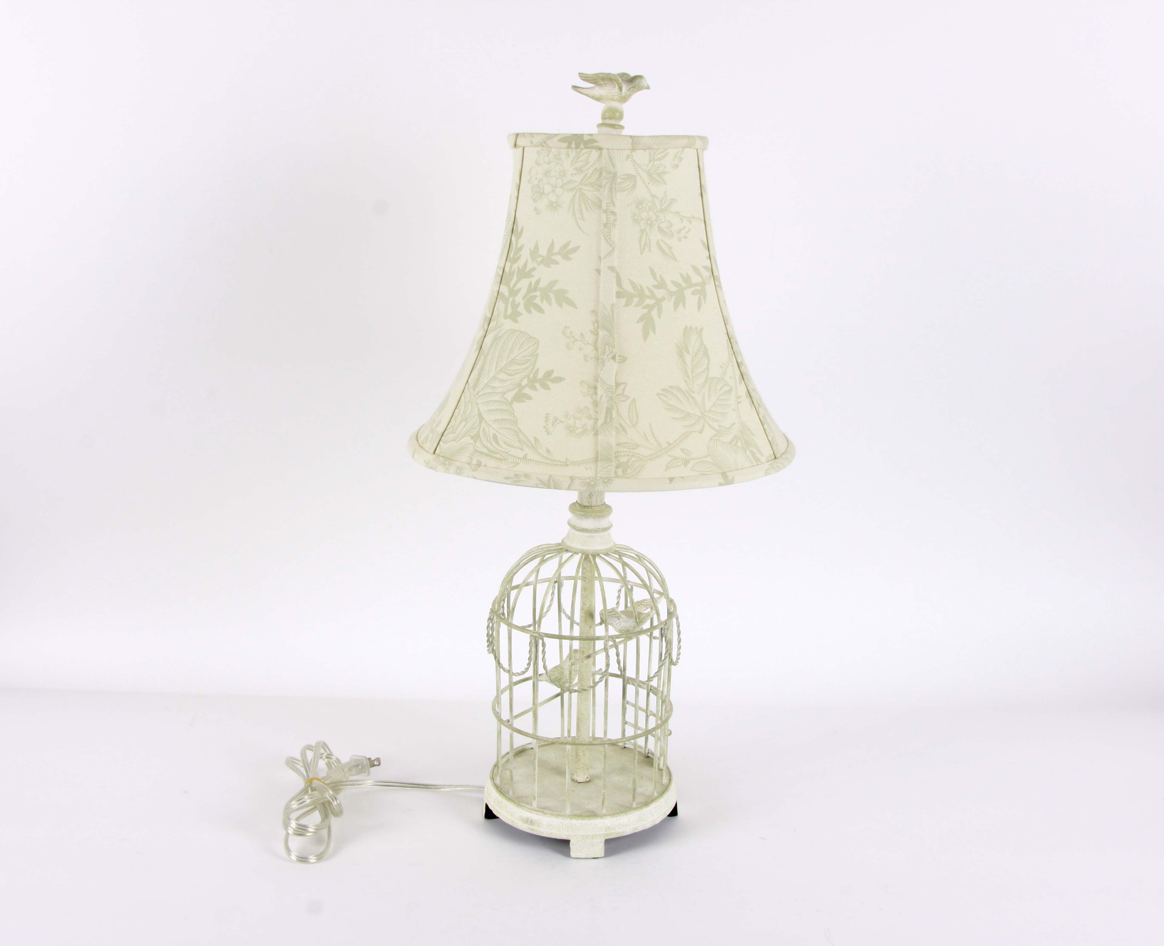 Demilune Table and Bird Cage Design Lamp