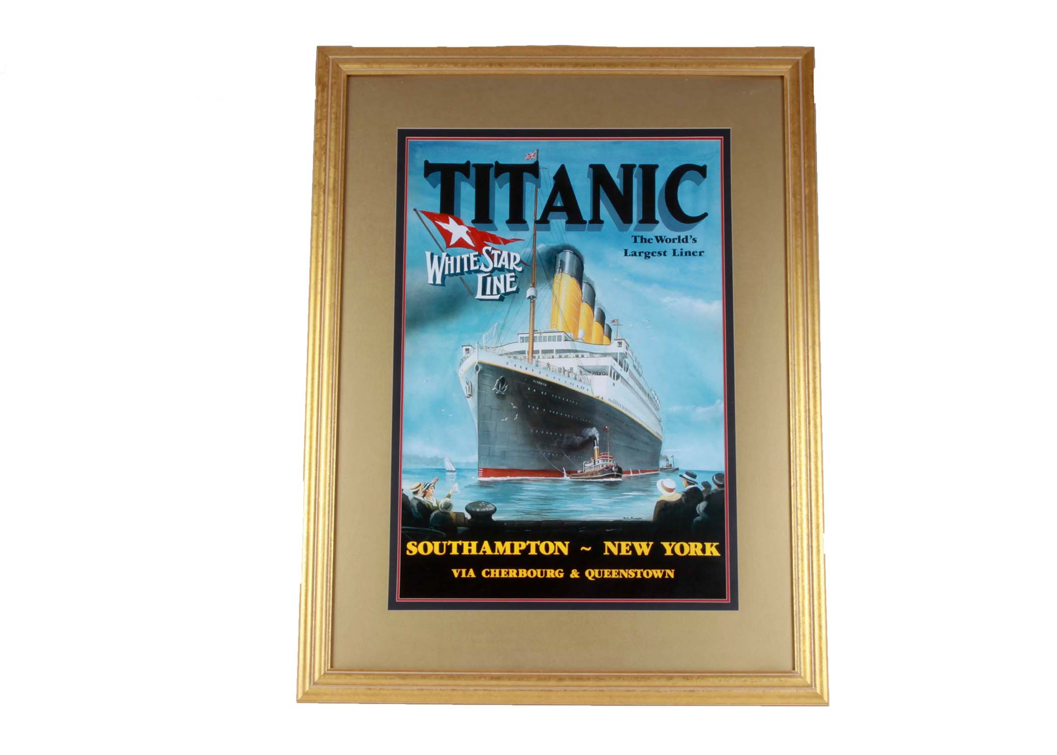 Offset Lithograph of the Titanic by PC Fussey