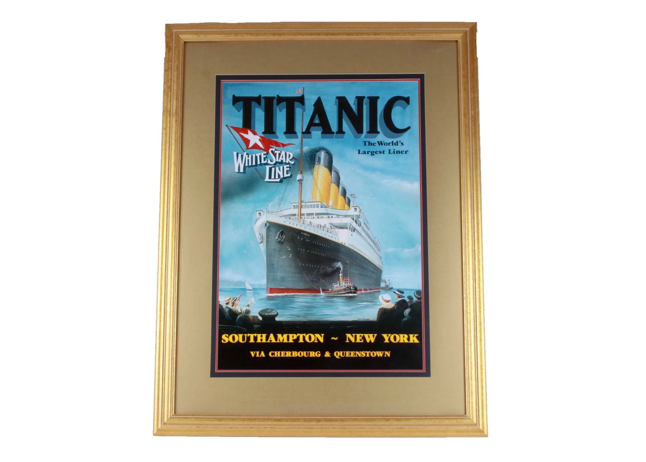 Offset Lithograph of the Titanic by PC Fussey