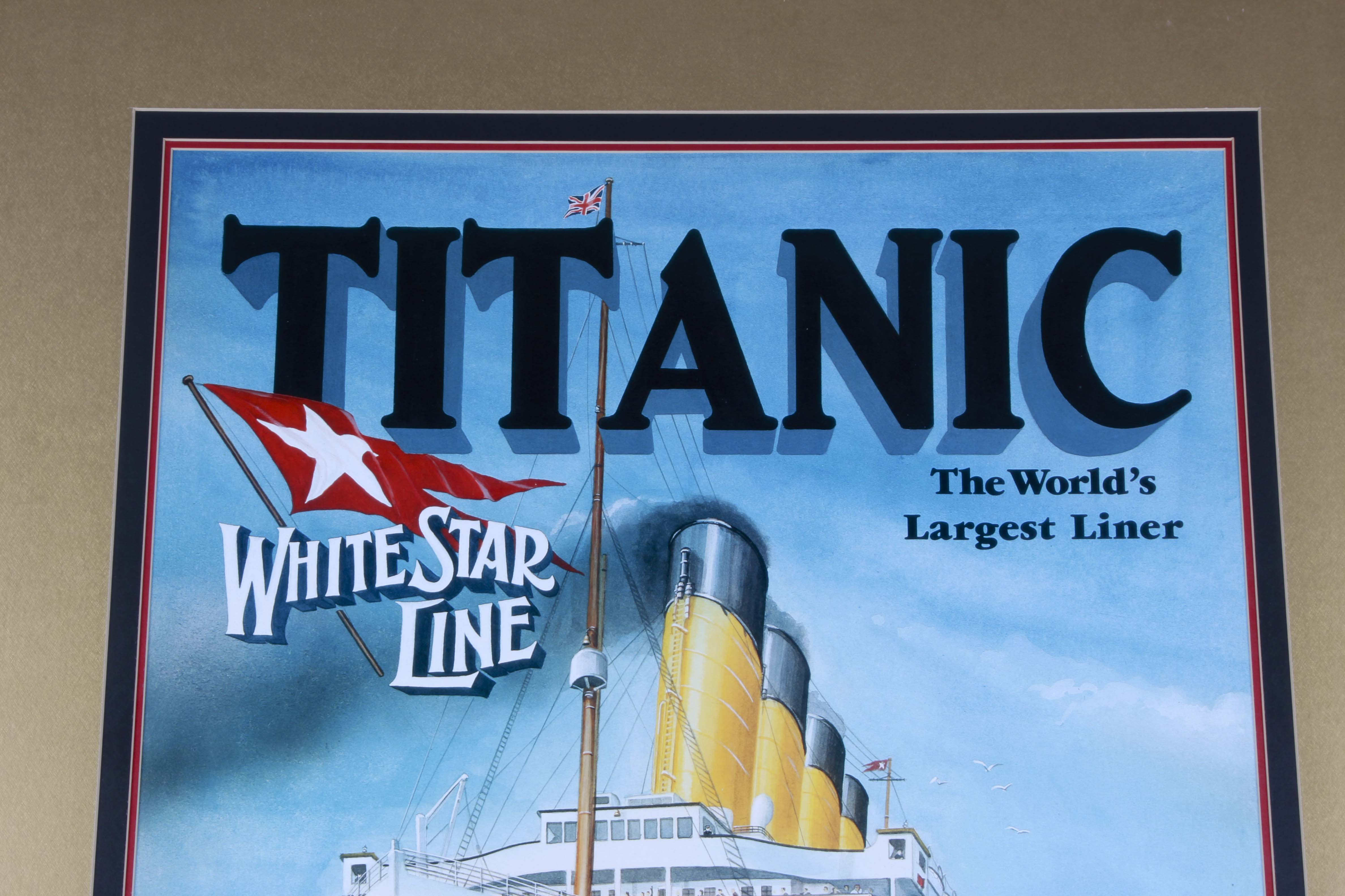 Offset Lithograph of the Titanic by PC Fussey