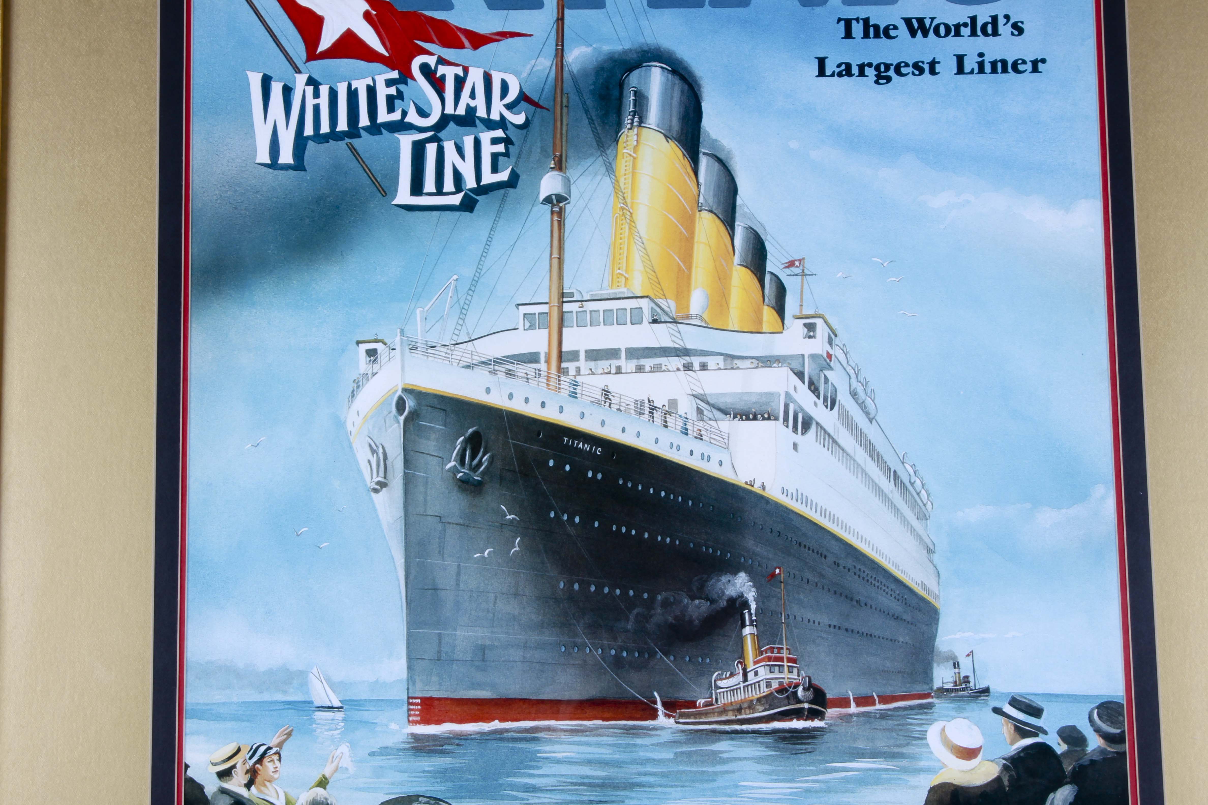 Offset Lithograph of the Titanic by PC Fussey