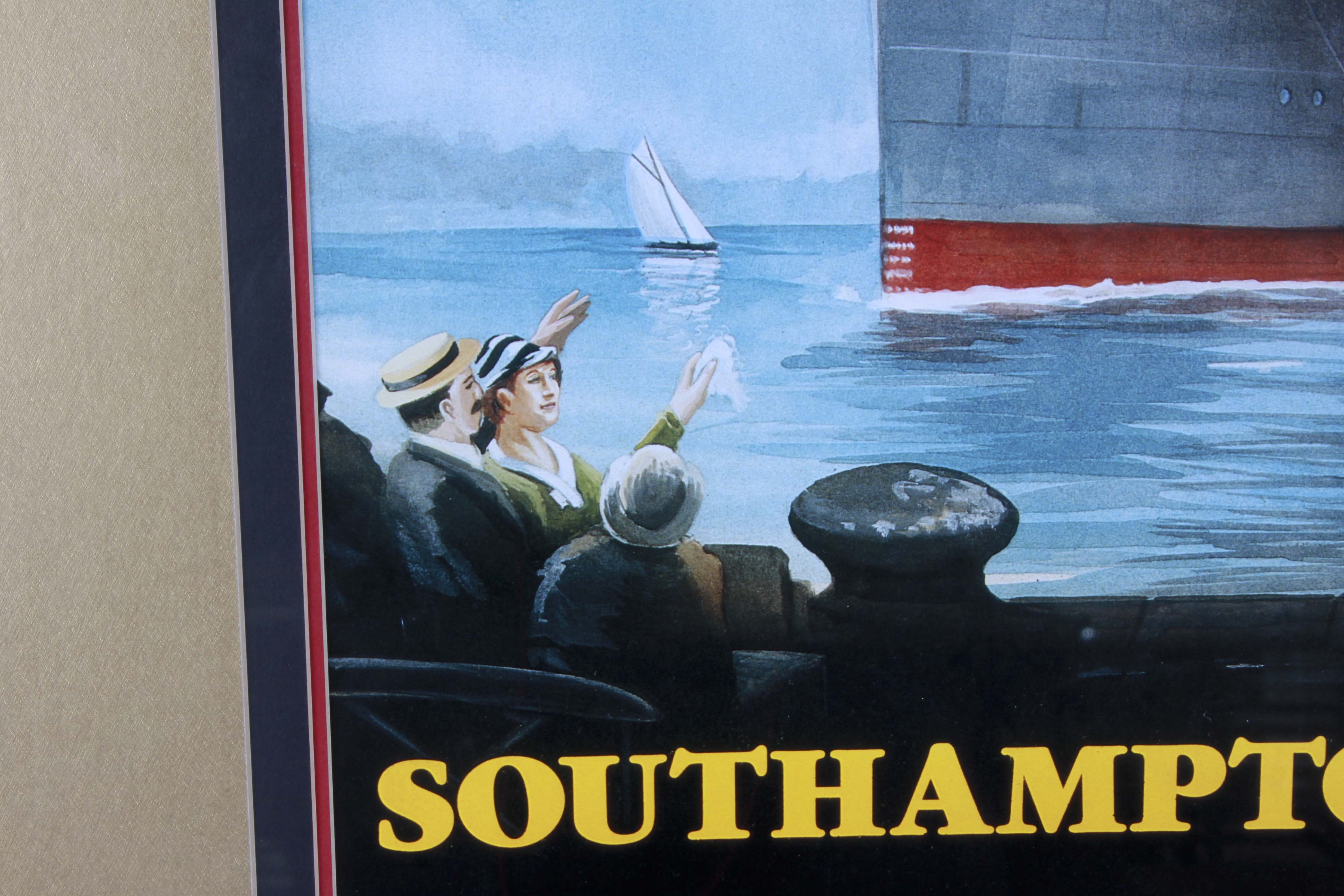 Offset Lithograph of the Titanic by PC Fussey