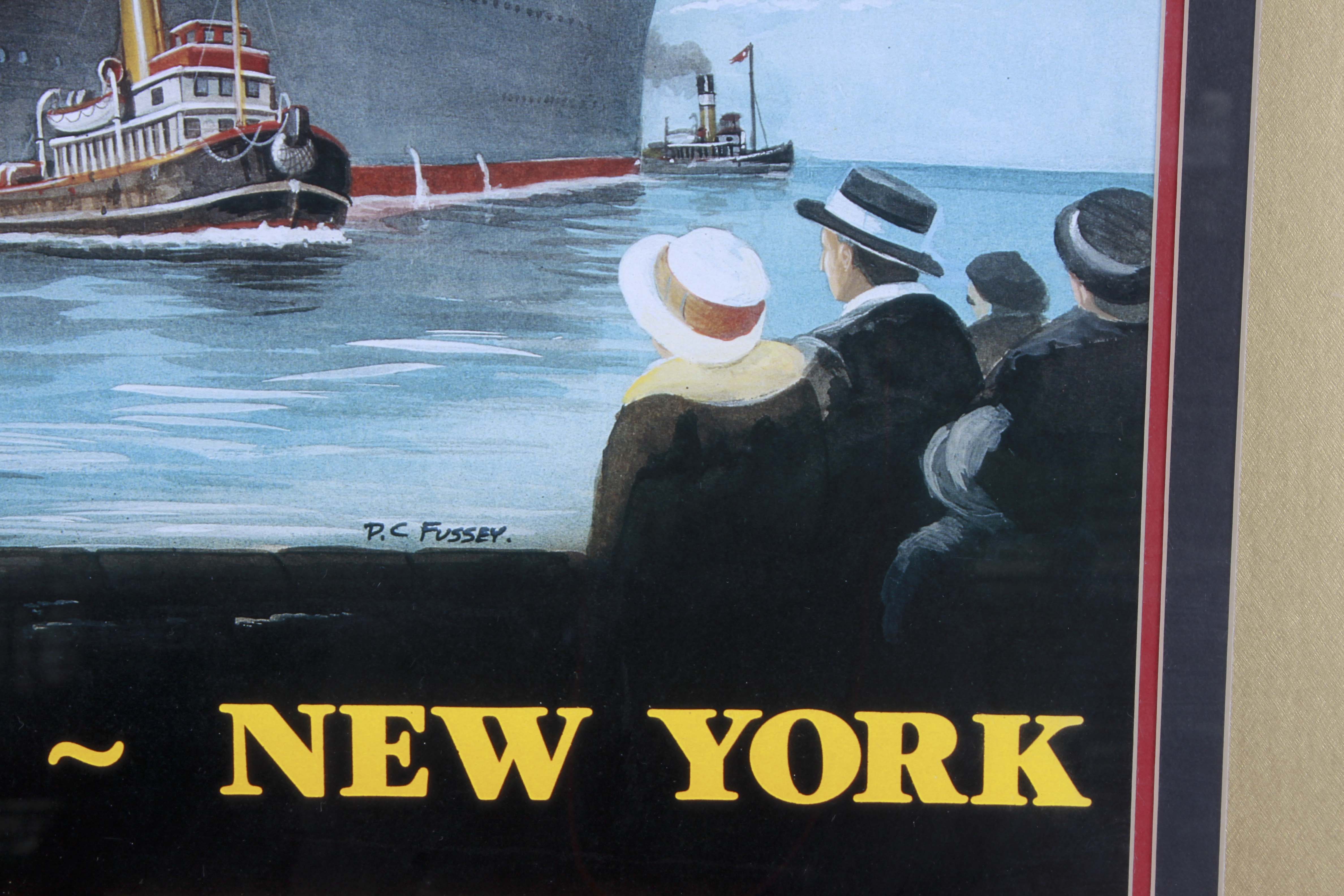 Offset Lithograph of the Titanic by PC Fussey