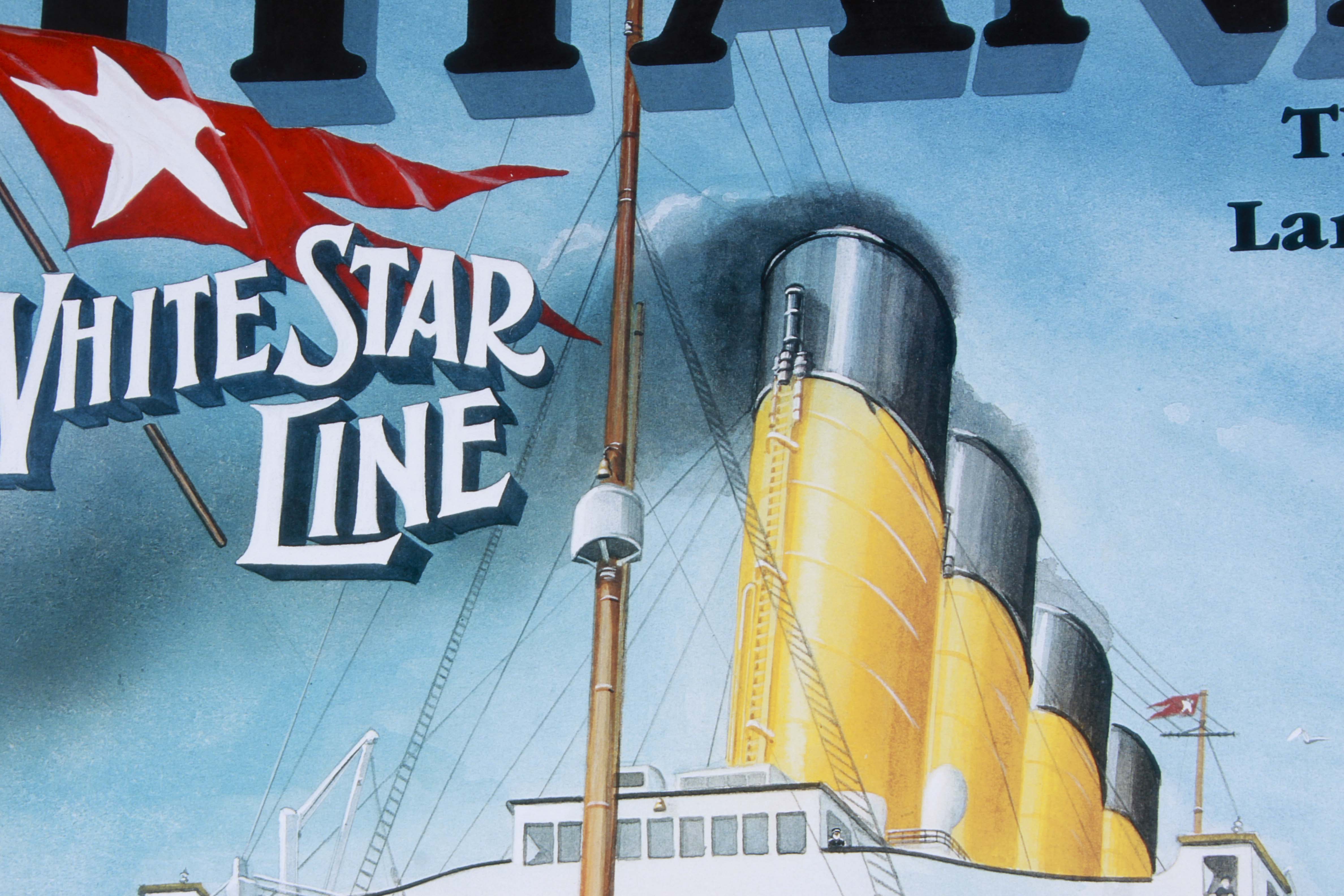 Offset Lithograph of the Titanic by PC Fussey