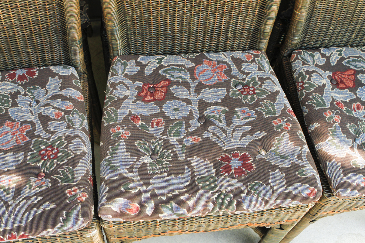 Palecek Wicker Side Chairs With Cushions