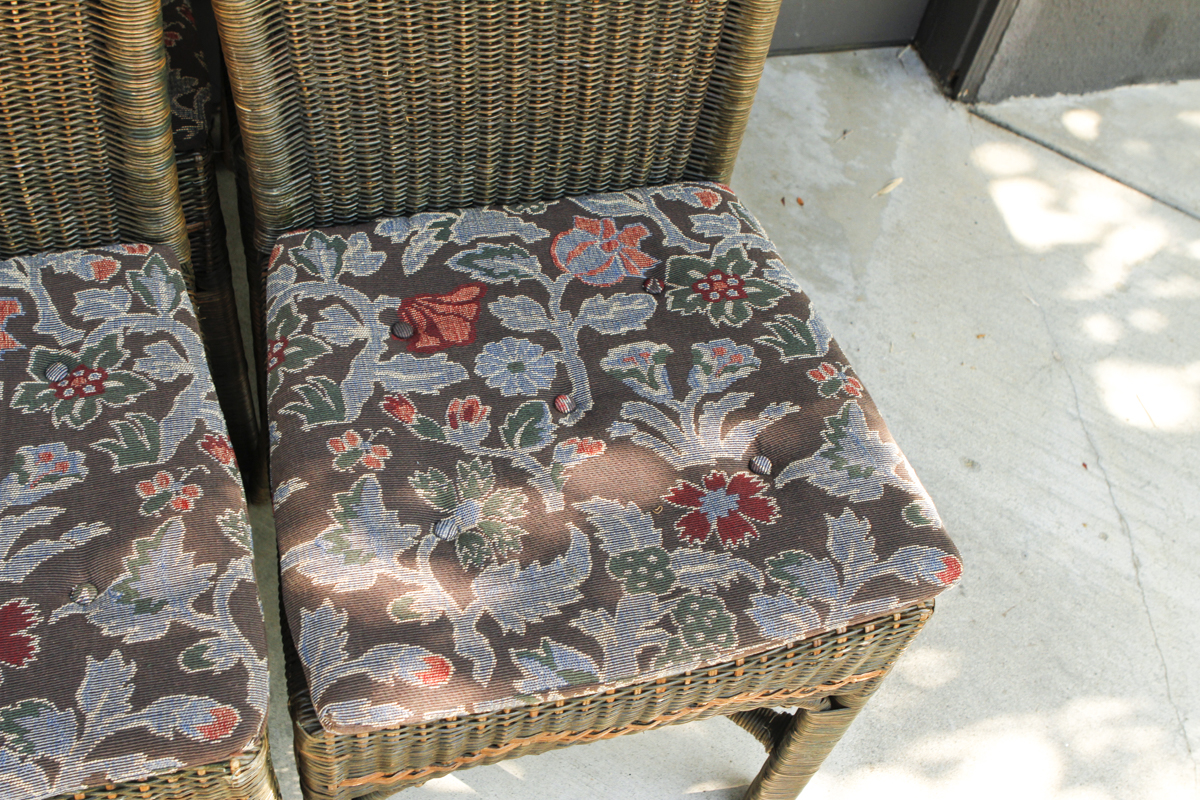 Palecek Wicker Side Chairs With Cushions