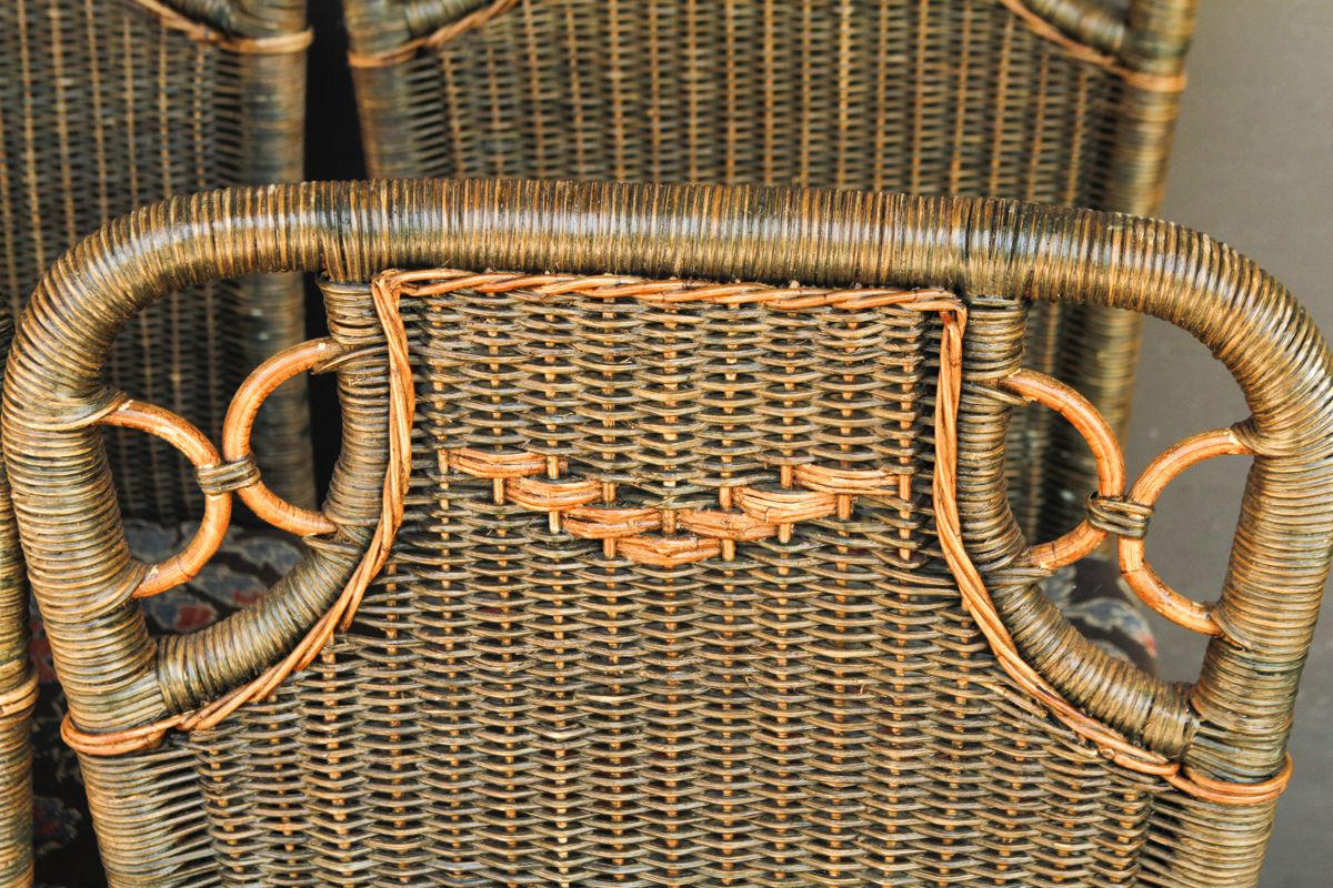 Palecek Wicker Side Chairs With Cushions