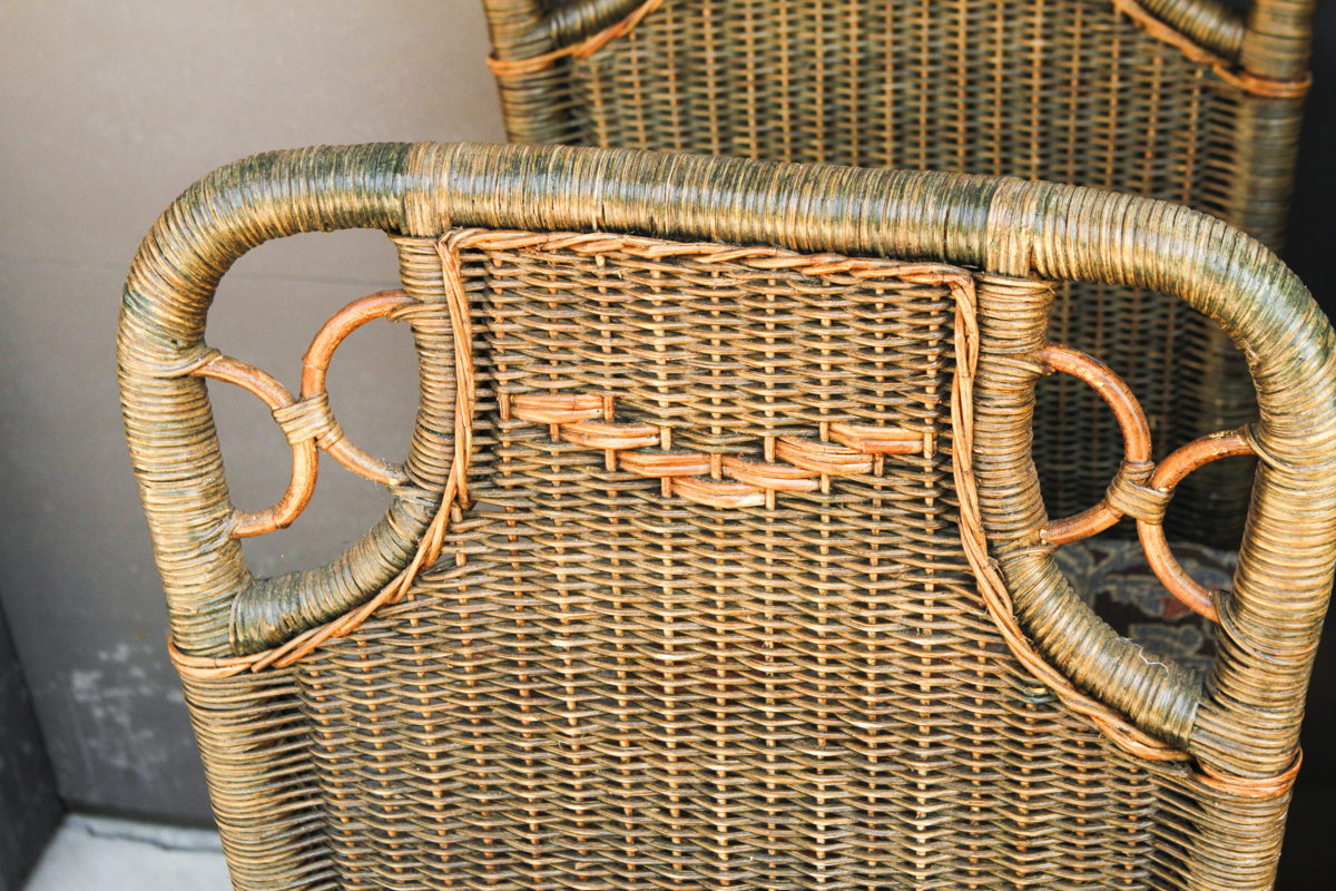 Palecek Wicker Side Chairs With Cushions