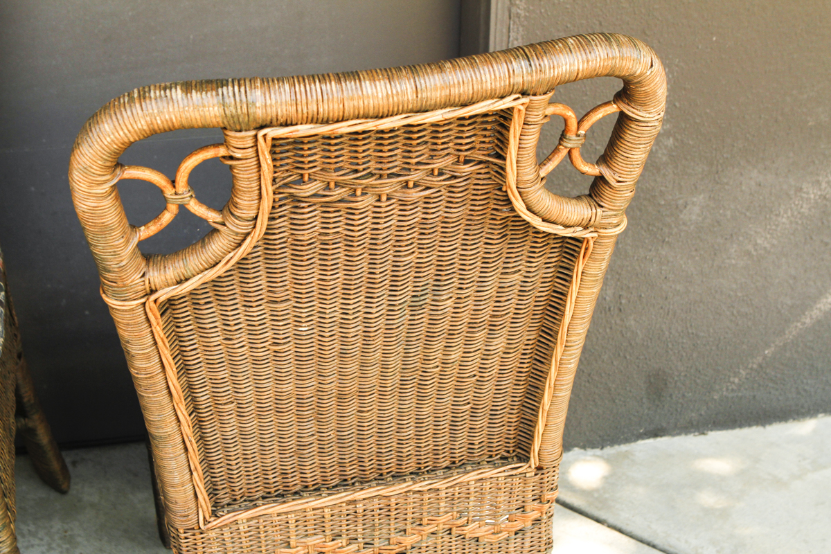Palecek Wicker Side Chairs With Cushions