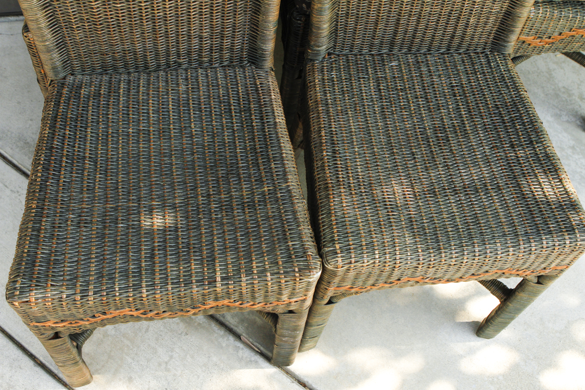 Palecek Wicker Side Chairs With Cushions